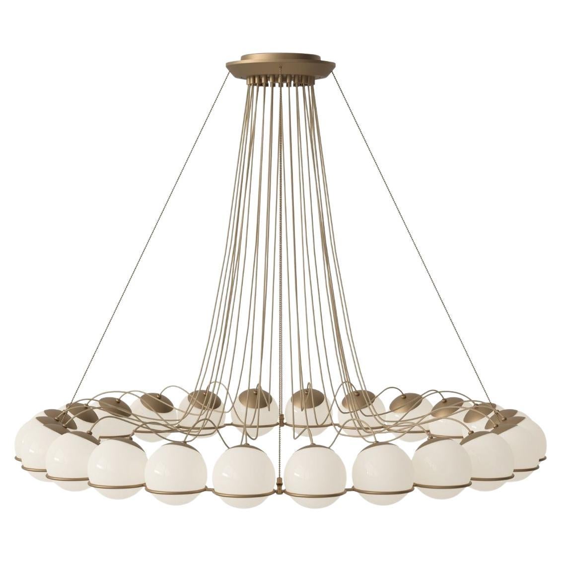 Monumental Gino Sarfatti Model 2109/24/14 Chandelier in Champagne for Astep