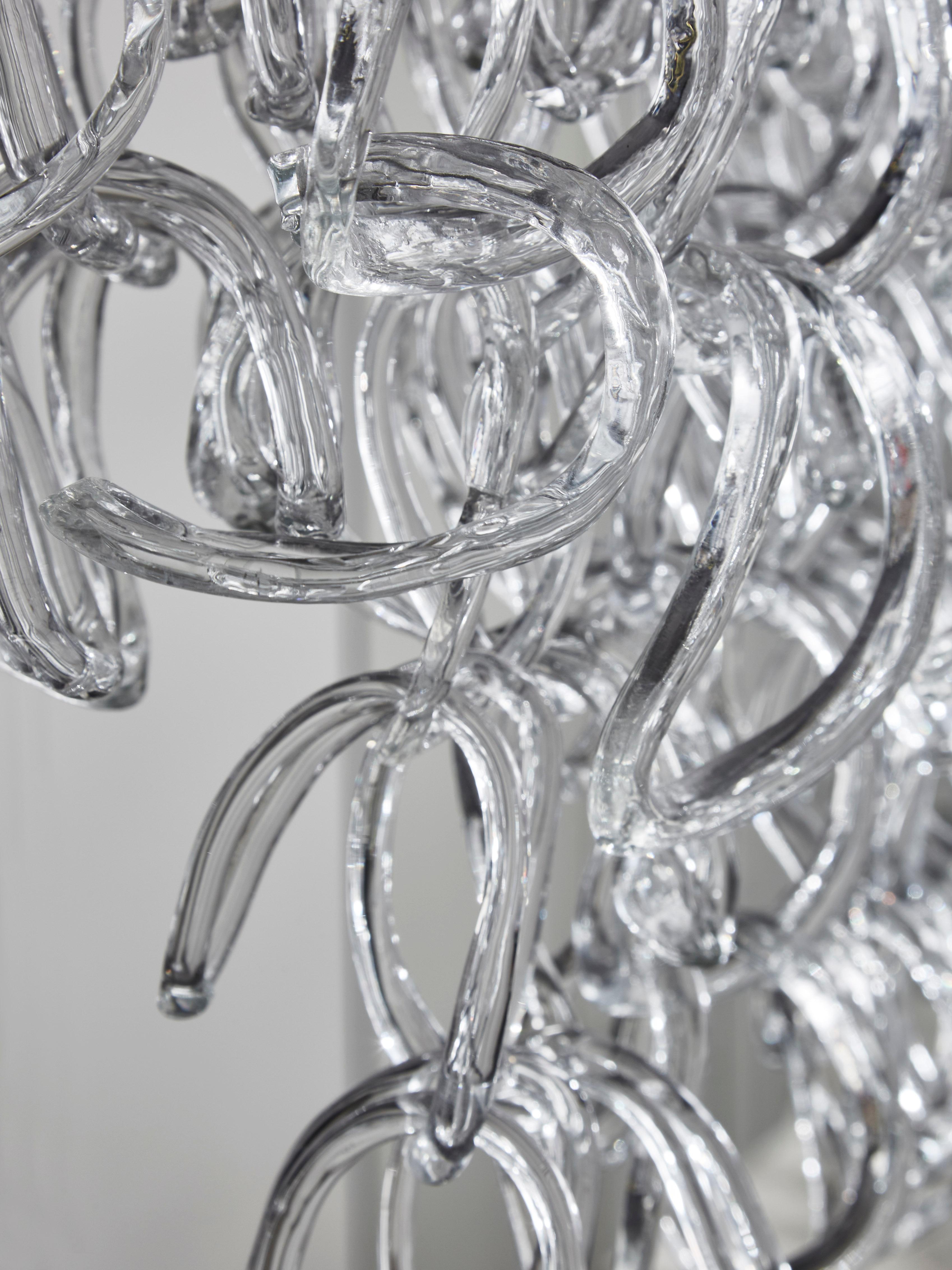 Monumental Glass Chandelier by Angelo Mangiarotti for Vistosi 3