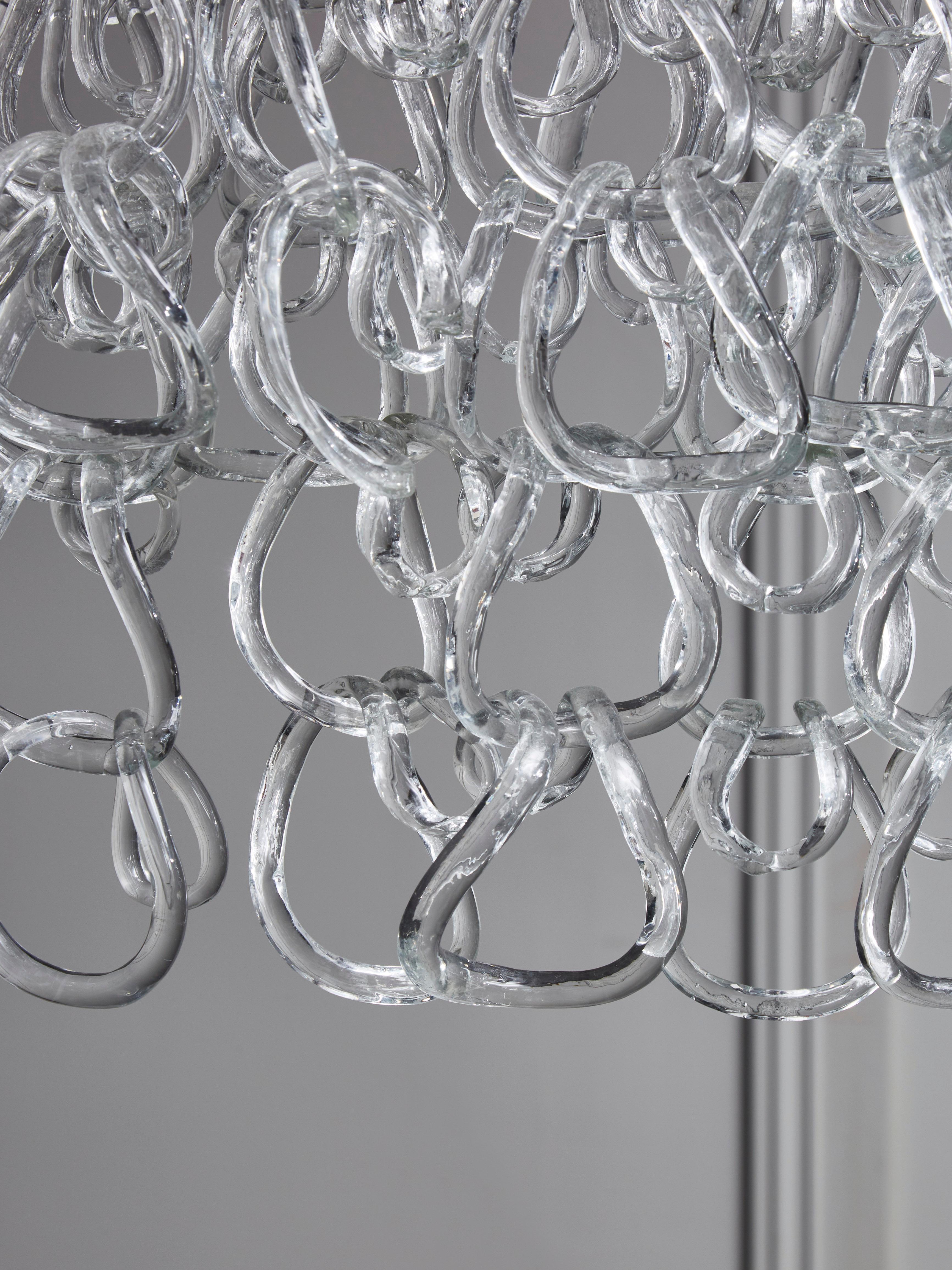 Monumental Glass Chandelier by Angelo Mangiarotti for Vistosi In Good Condition In Saint-Ouen, IDF