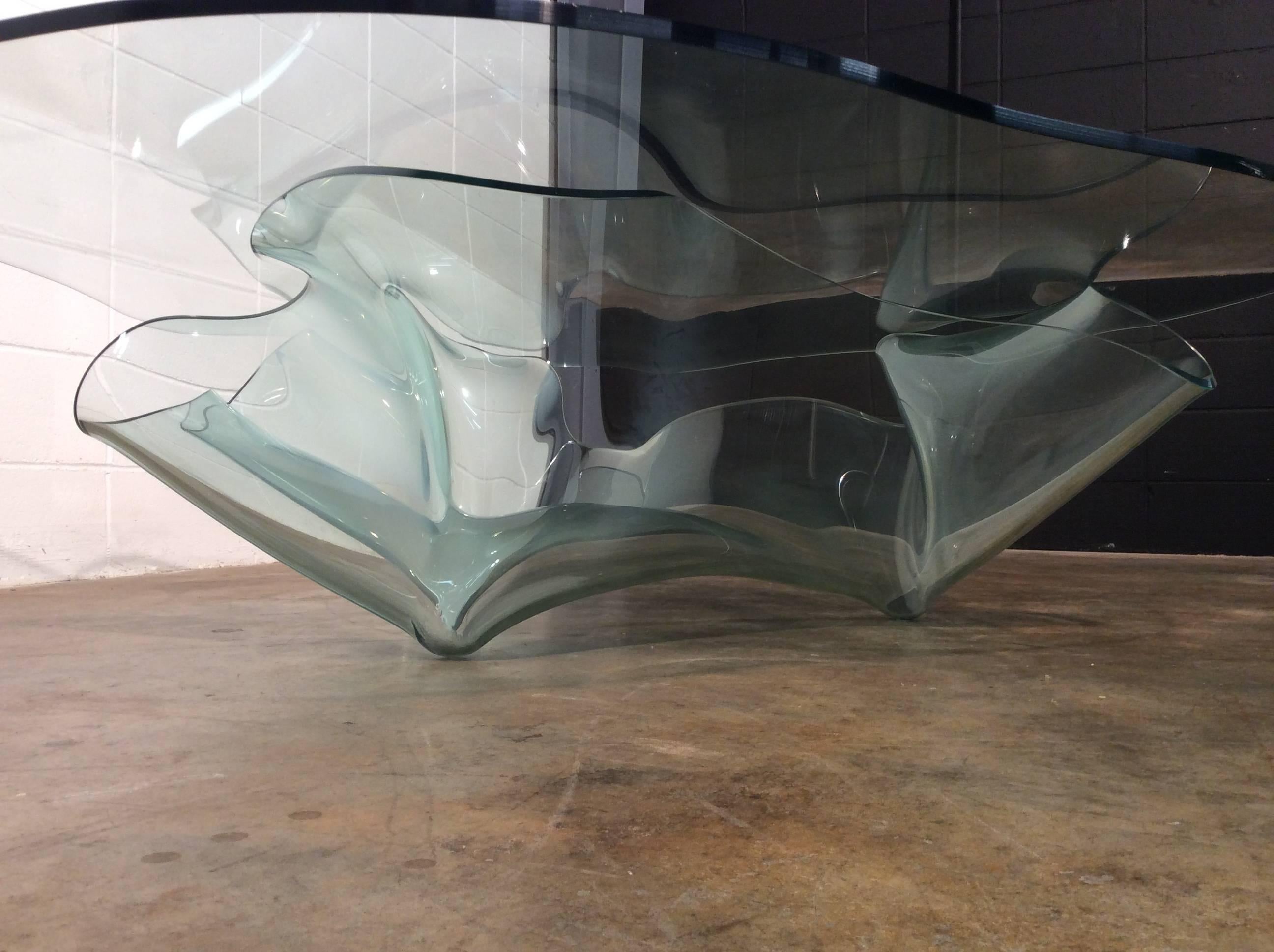 Monumental Glass Coffee Table by the Late Laurel Fyfe, Stunning Designer Item 1
