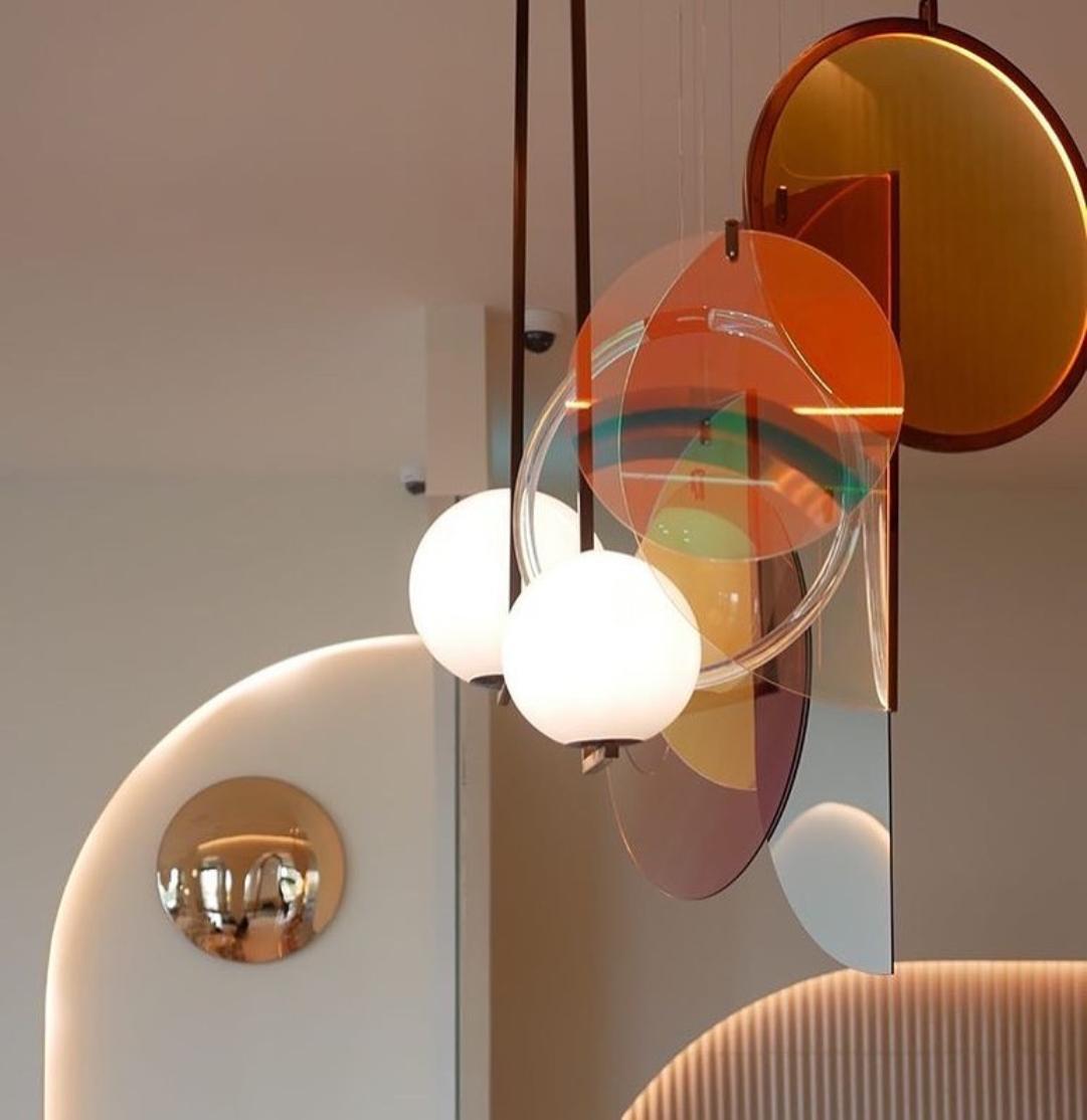Modern Monumental Glass Colorful Light Installation, by Vera Dieckmann