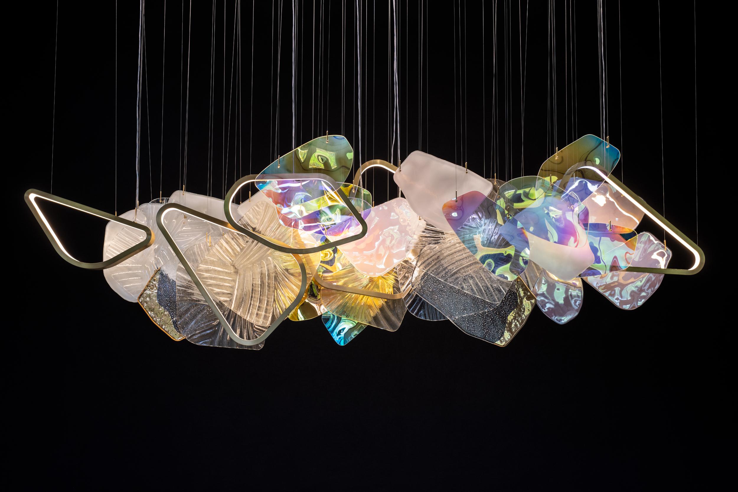 Monumental Glass Colorful Light Installation, by Vera Dieckmann In New Condition For Sale In Geneve, CH