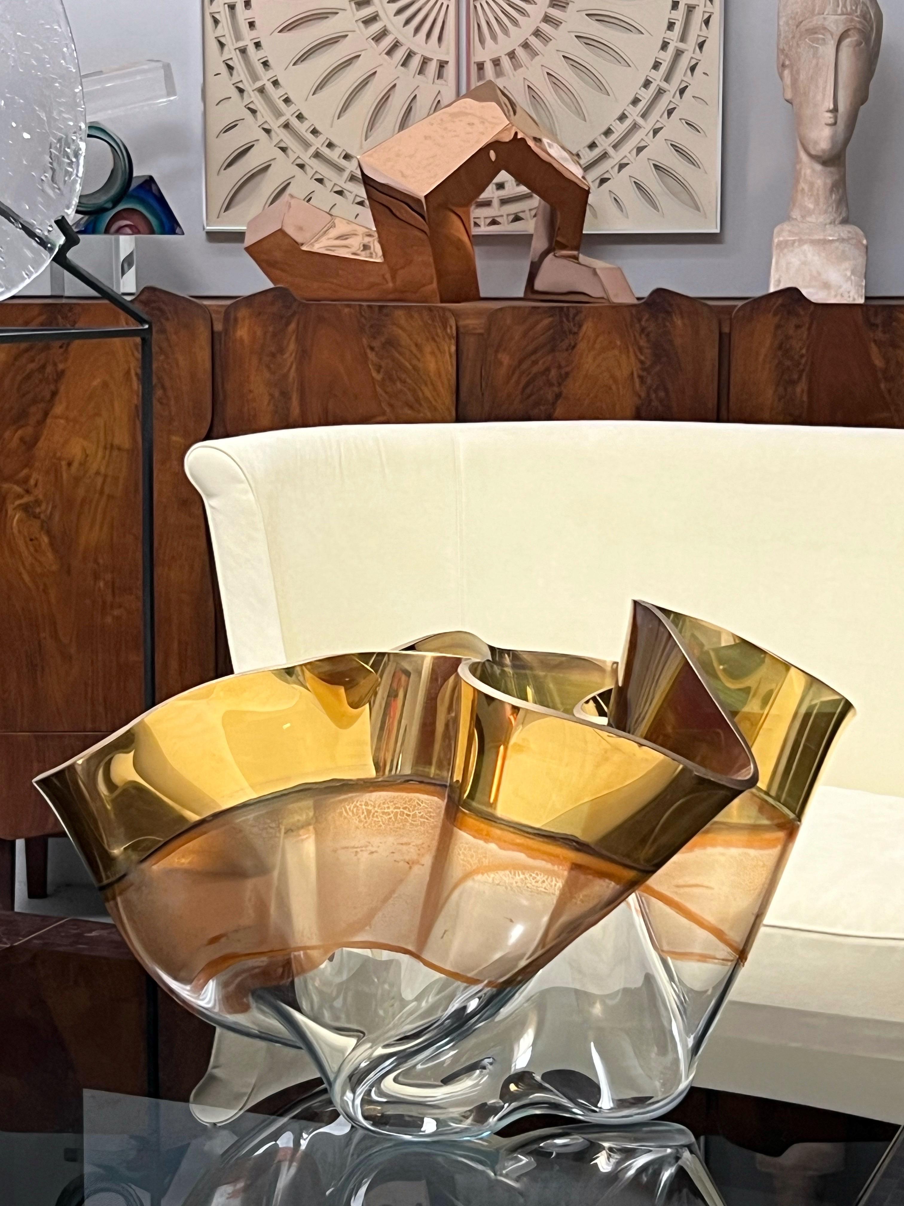 Monumental Glass Handkerchief Art Glass Sculpture by L Fyfe For Sale 5
