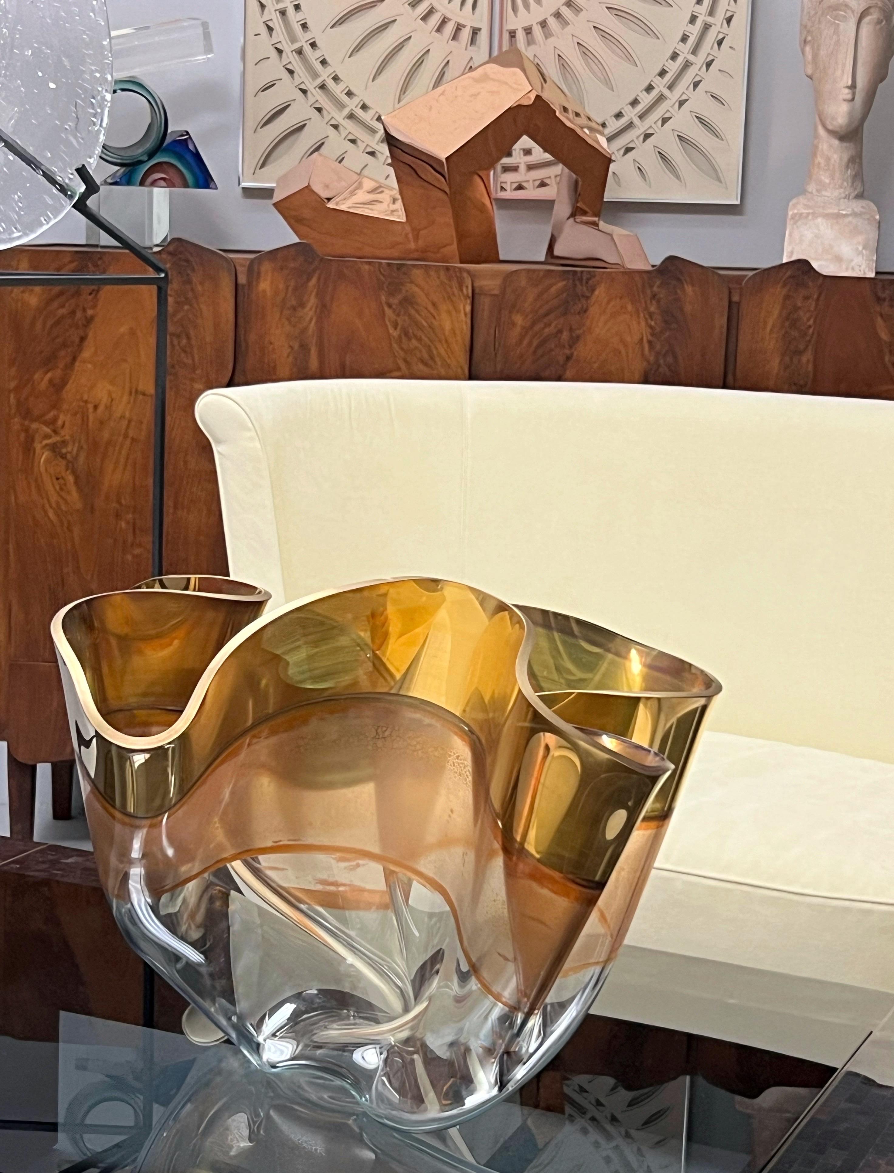 Monumental Glass Handkerchief Art Glass Sculpture by L Fyfe For Sale 4