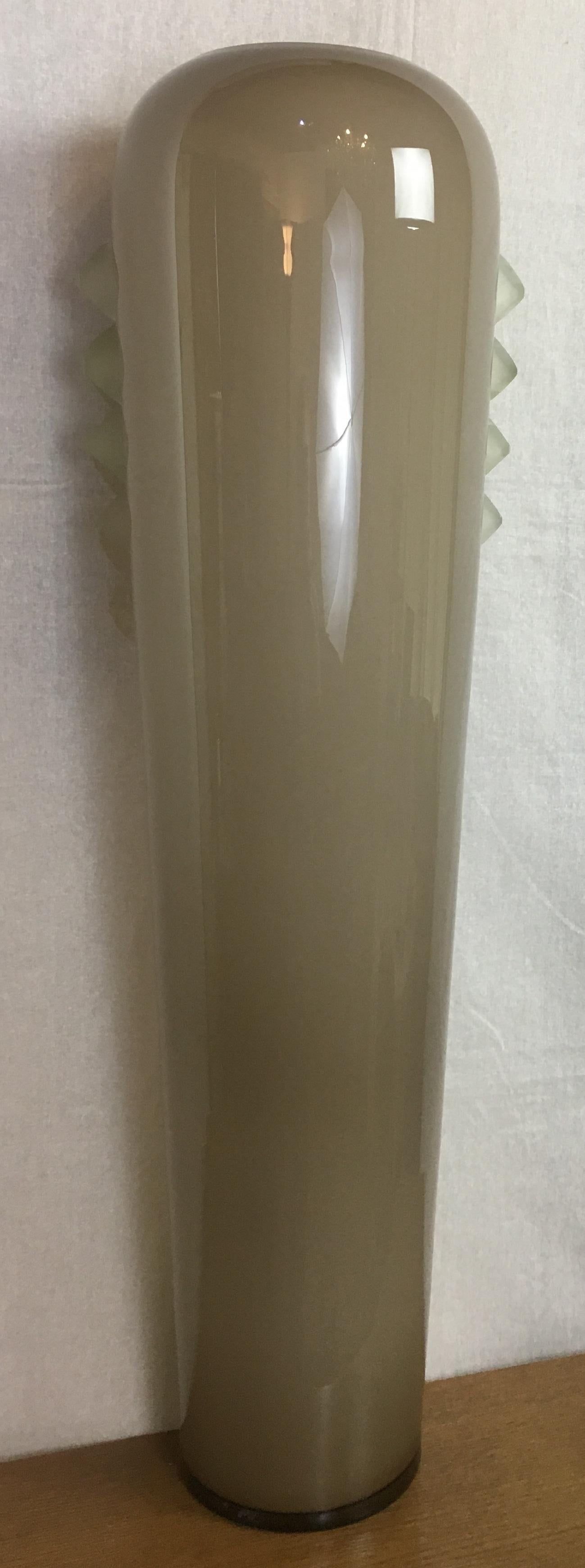 Art Deco Cubist Glass Floor Vase by Anatole Riecke, from La Coupole Brasserie For Sale 1