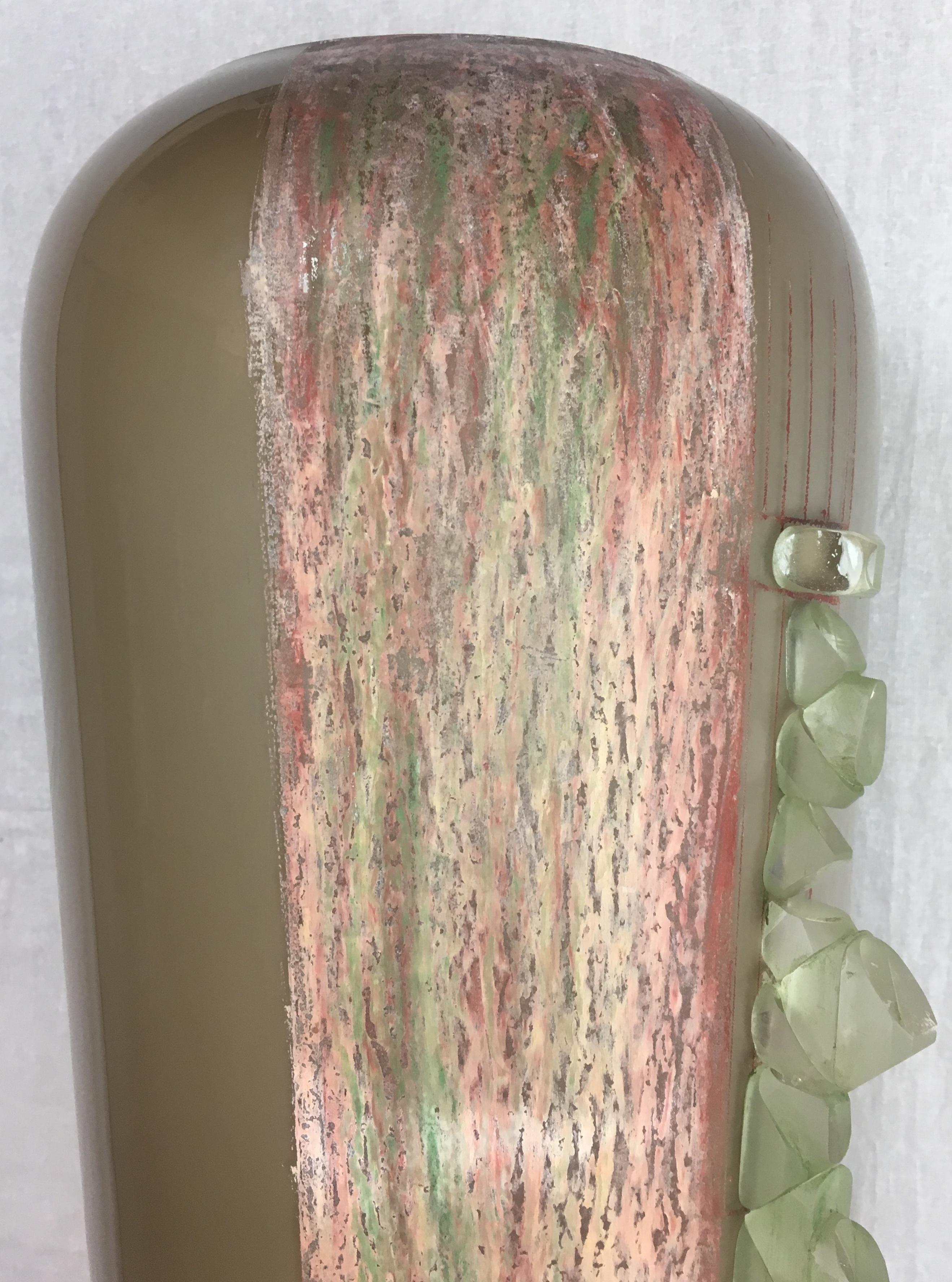 Kubistische Bodenvase aus Glas im Art déco-Stil von Anatole Riecke, aus der Brasserie La Coupole im Angebot 9