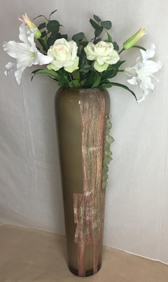 Vaso da terra in vetro cubista Art Déco di Anatole Riecke, da La Coupole Brasserie