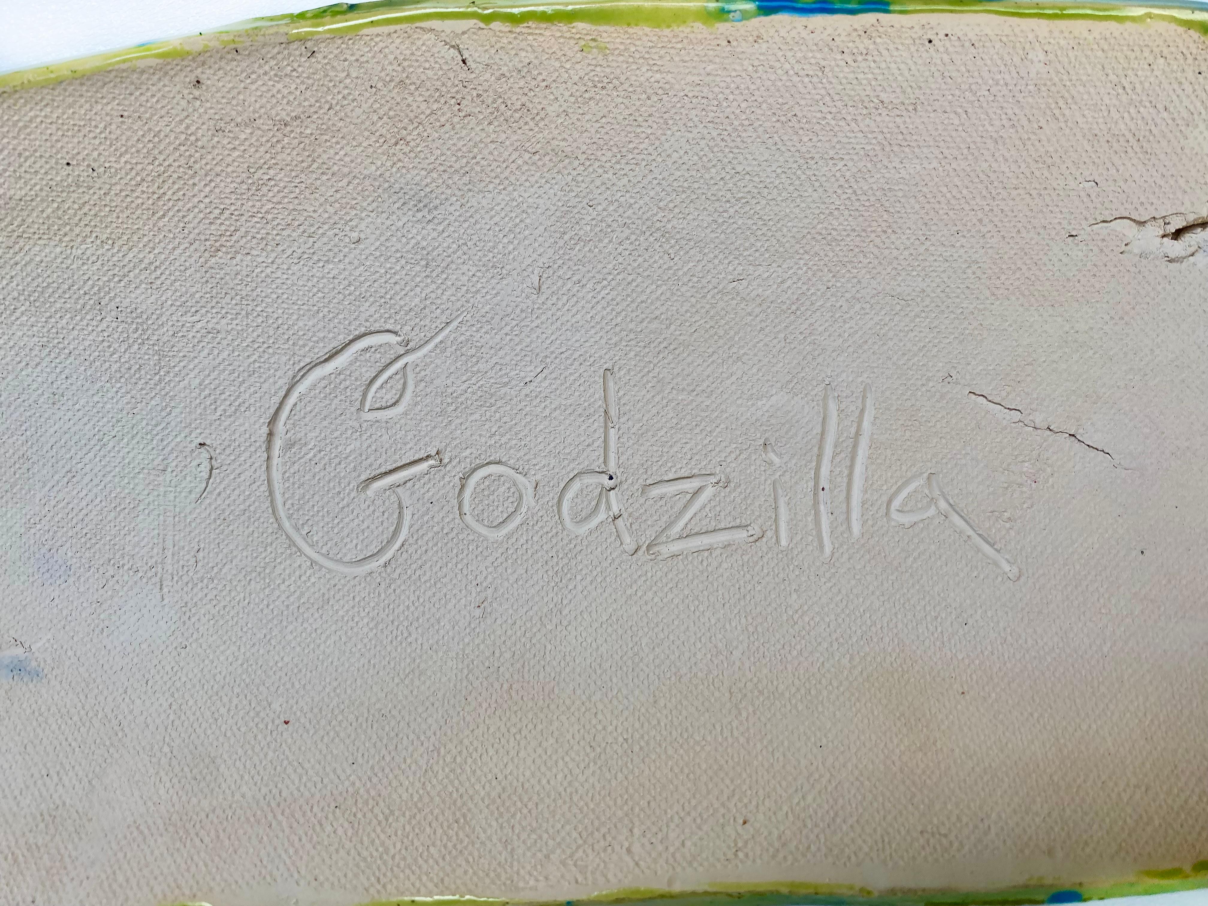 Monumentale scultura da parete di Geco in ceramica smaltata di Rexx Fisher, artista della Florida in vendita 1