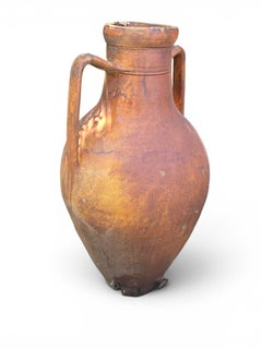 Monumental Glazed Terracotta Jar with Handles, Italy, 1950s