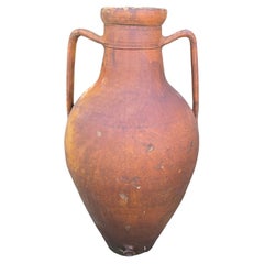 Monumental Glazed Terracotta Jar with Handles, Italy, 1950s