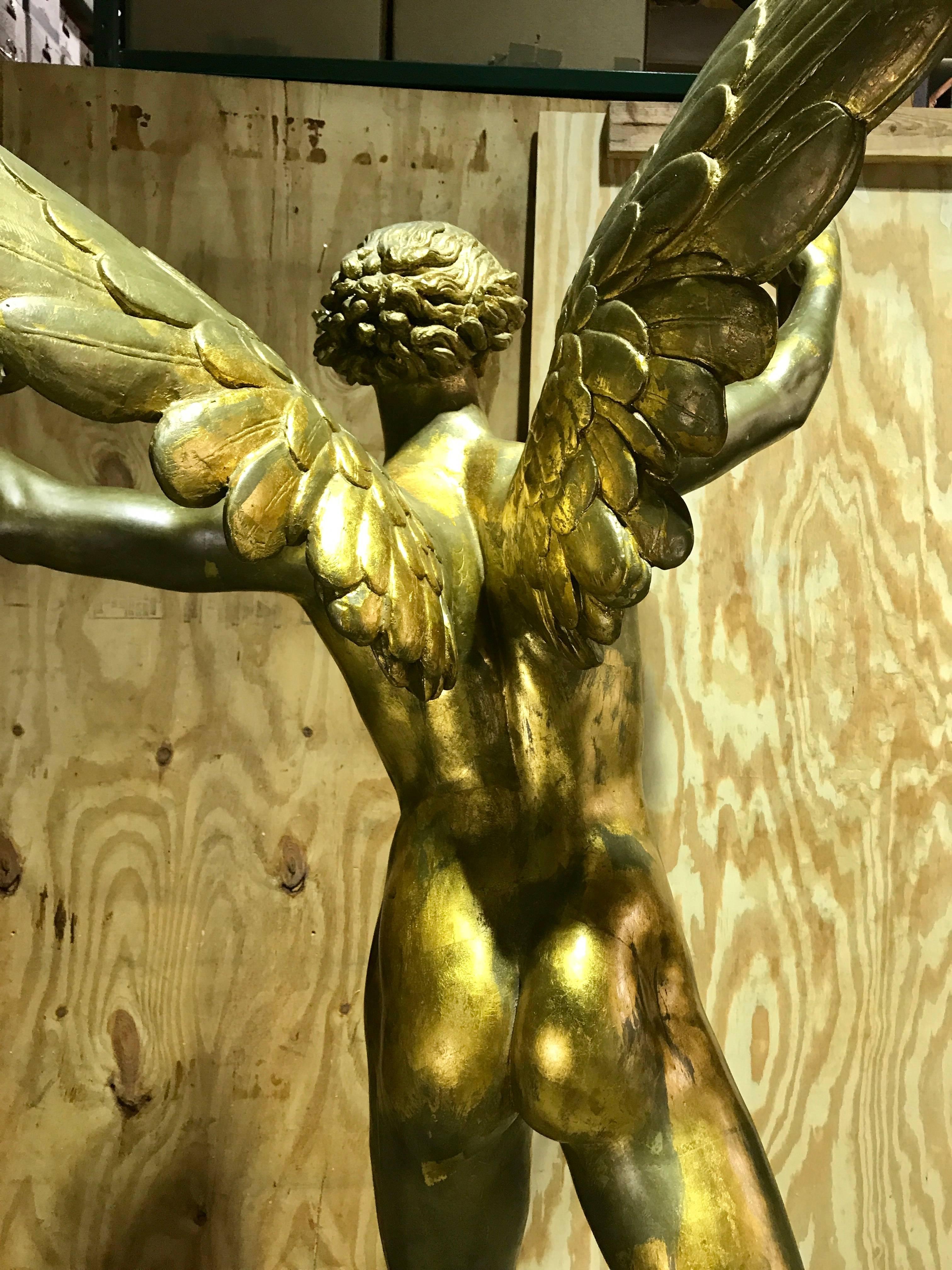 Monumental Gold Leaf Sculpture of an Angel For Sale 2