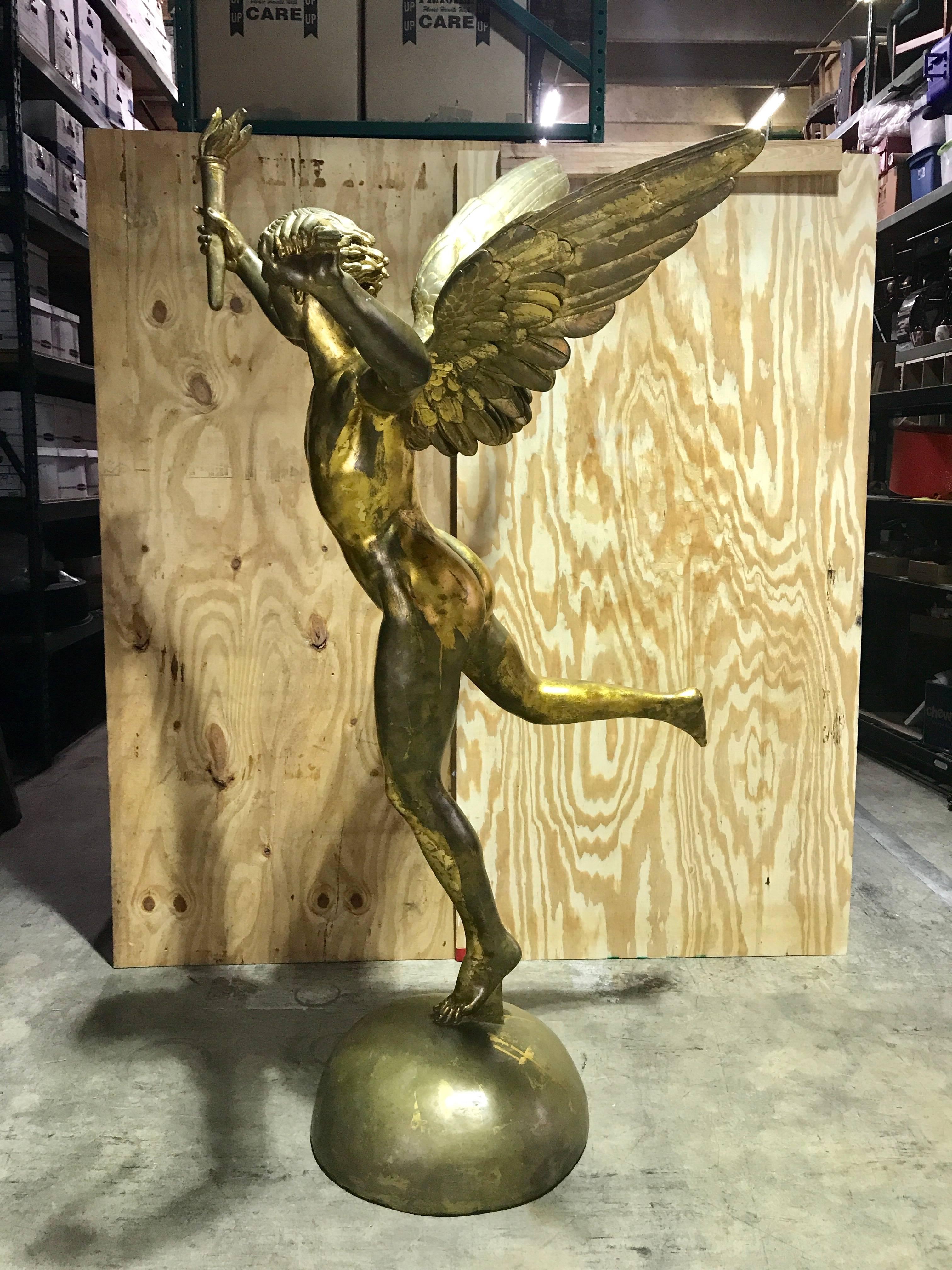 Monumental Gold Leaf Sculpture of an Angel For Sale 4