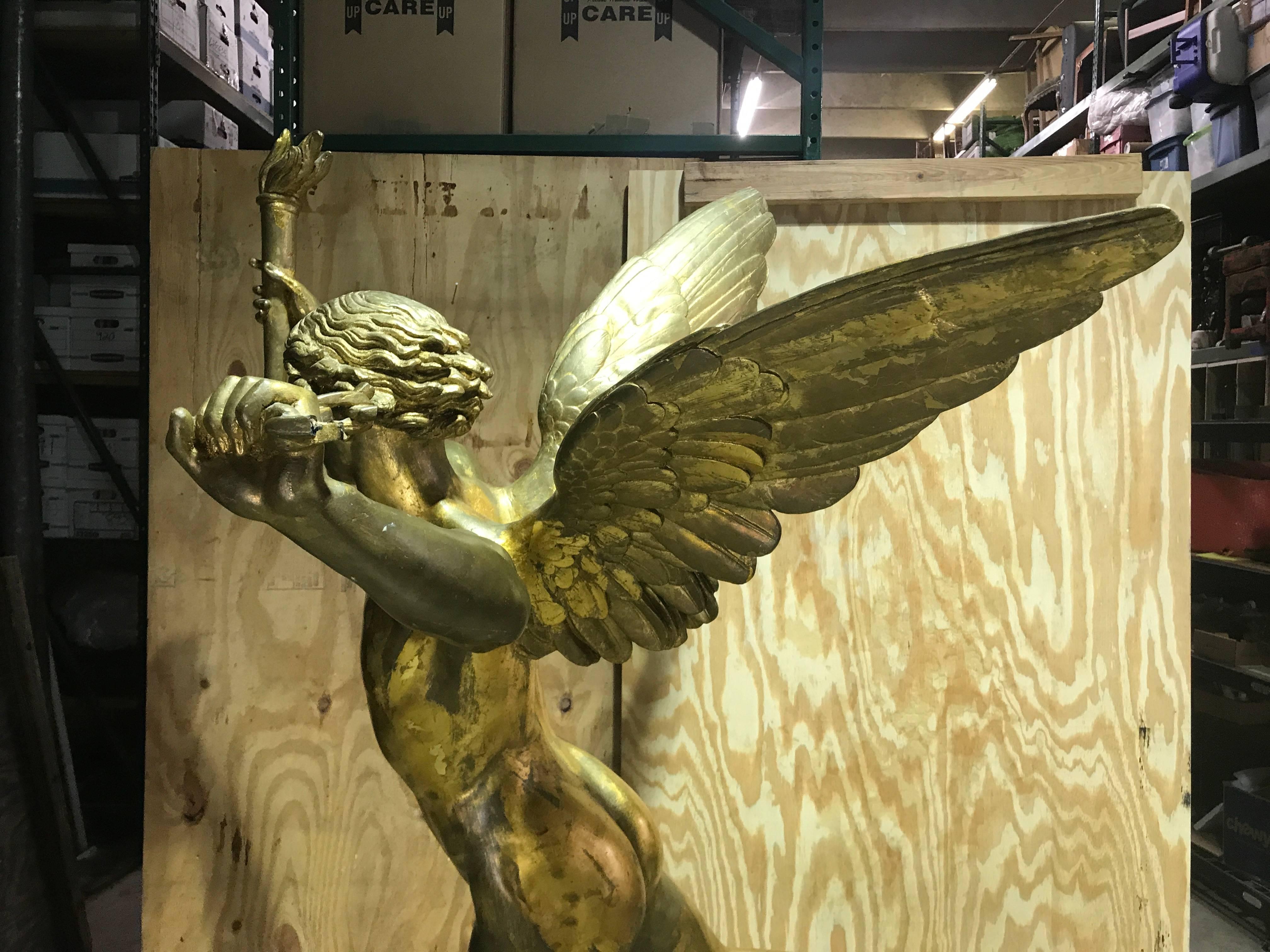 Monumental Gold Leaf Sculpture of an Angel For Sale 4