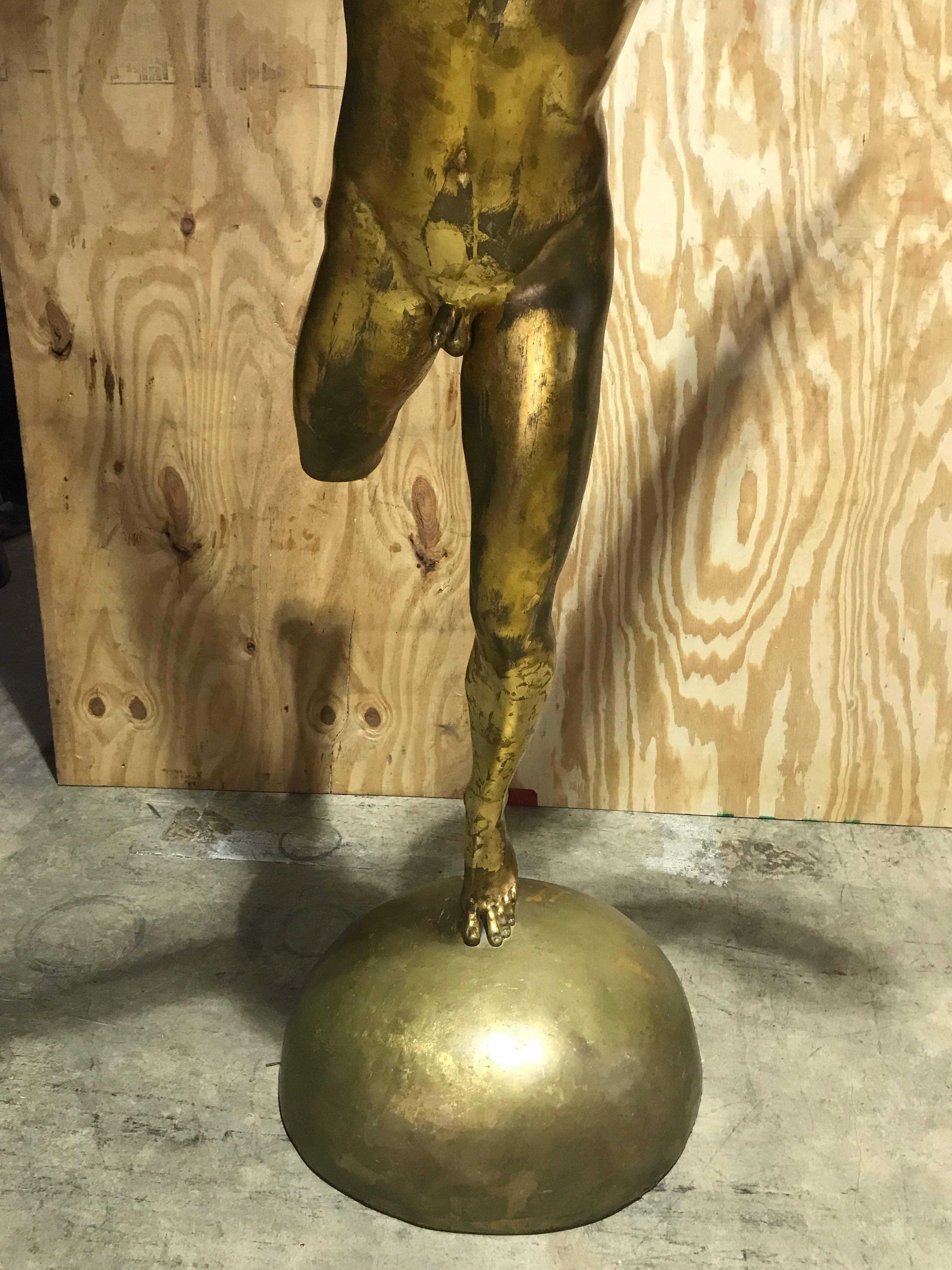 Monumental Gold Leaf Sculpture of an Angel For Sale 6
