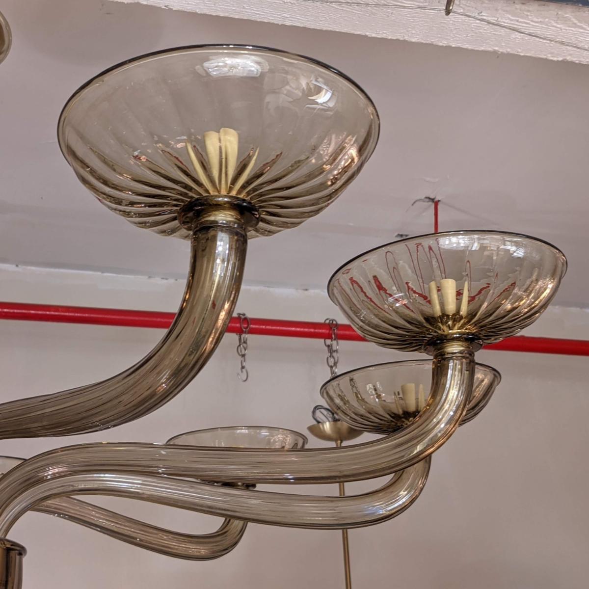 Monumental Golden Murano Glass Chandelier For Sale 1