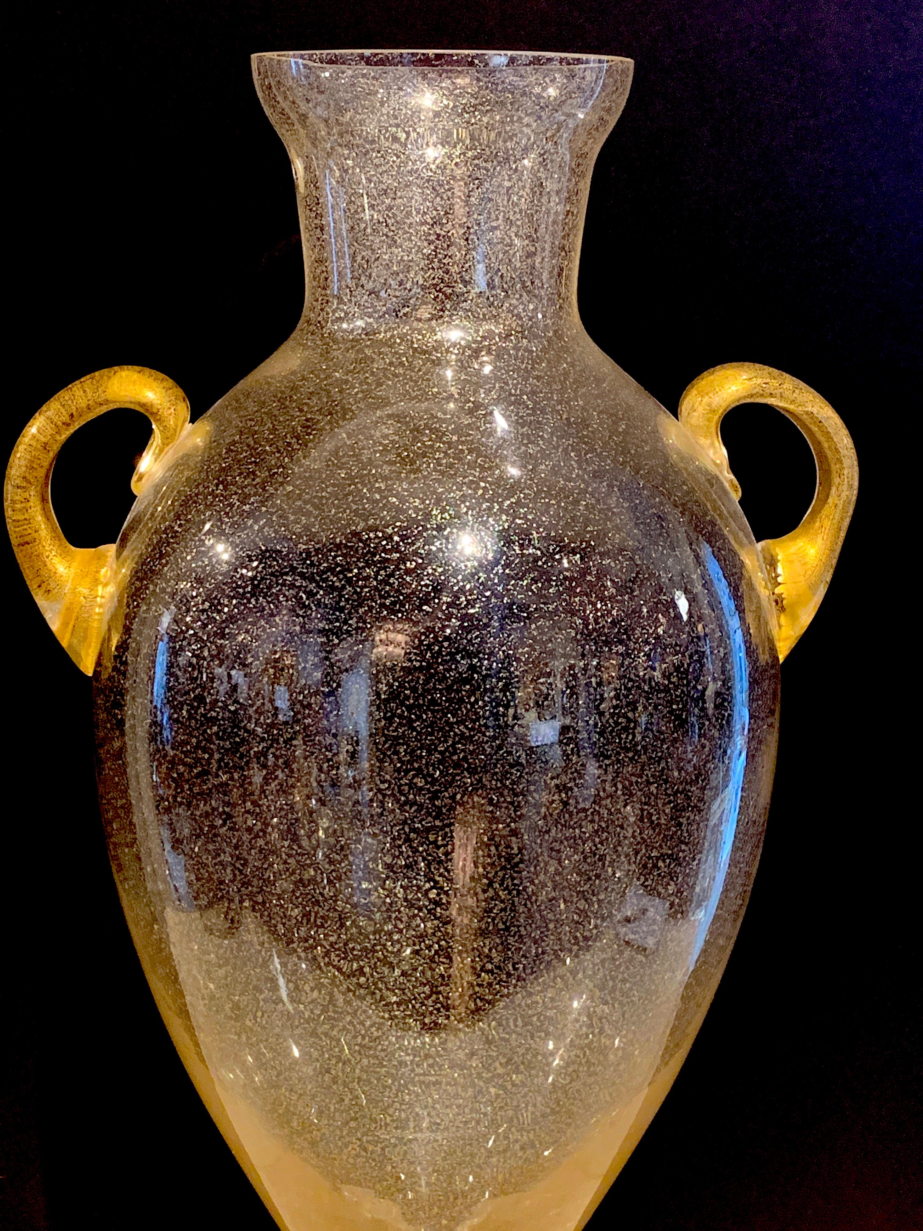 Monumental Good Infused Murano Glass Vase 5