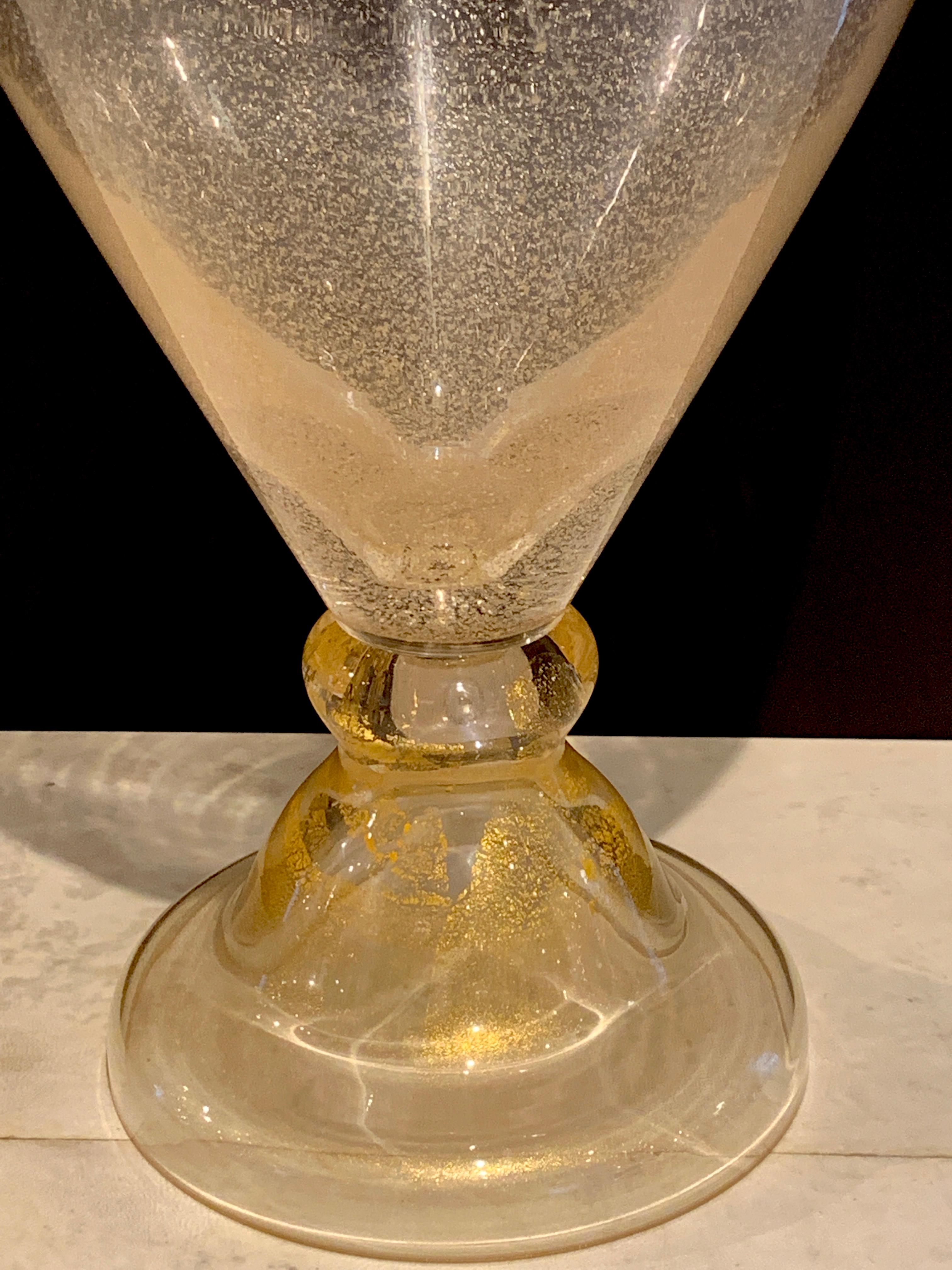 Monumental Good Infused Murano Glass Vase 1