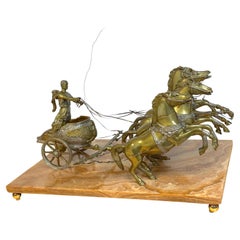 Monumental Grand Tour Imperial Roman Triumphator Driving a Four-Horse Quadriga