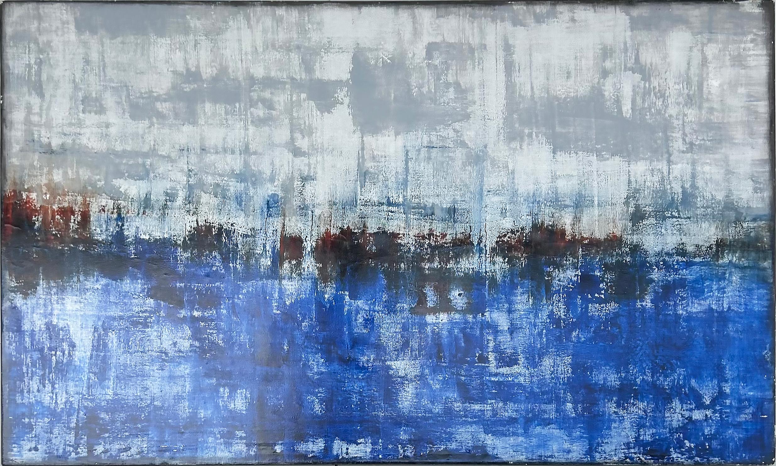 Monumentale grafische abstrakte Malerei auf Leinwand,  Unterzeichnet im Angebot 1