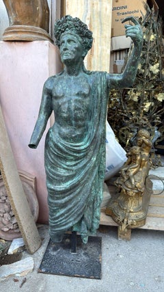 Monumental Greco-Roman Style Bronze Emperor Sculpture, Italy, 1980s