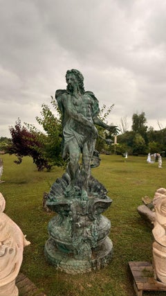 Monumental GREEK Bronze Fountain of Neptune (Poseidon), Naples, Italy, 1980s