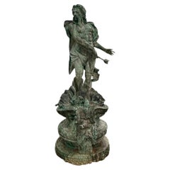 Monumental GREEK Bronze Fountain of Neptune (Poseidon), Naples, Italy, 1980s