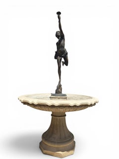Monumental greek Classical Marble and Bronze Fountain, Naples, 1950s