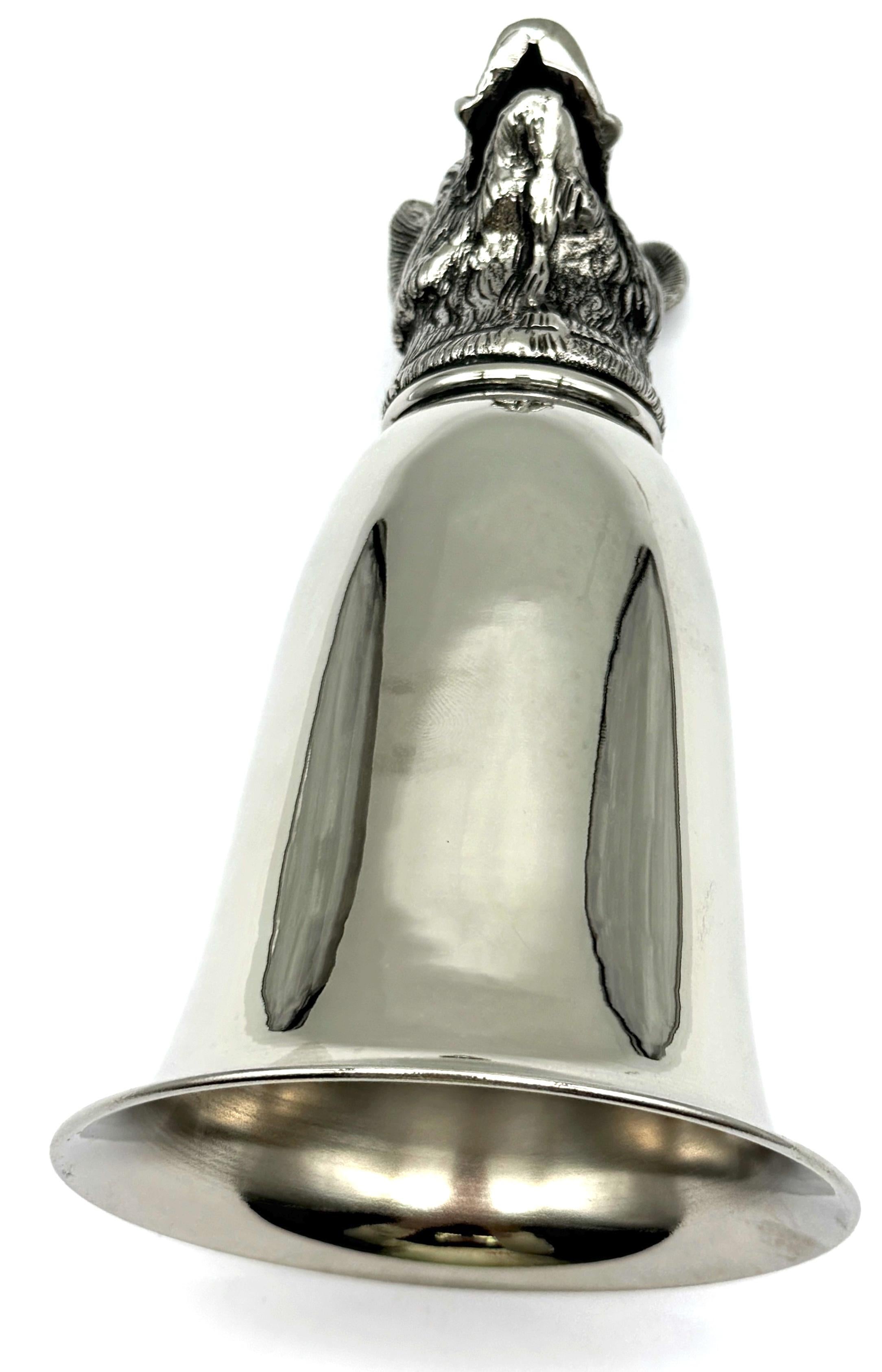 Estribera monumental Gucci con motivo de jabalí bañada en plata, diseñada por Paolo Gucci en venta 6