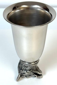 Monumental Gucci Silver-Plated Boar Motif Stirrup Cup, Designed by Paolo Gucci