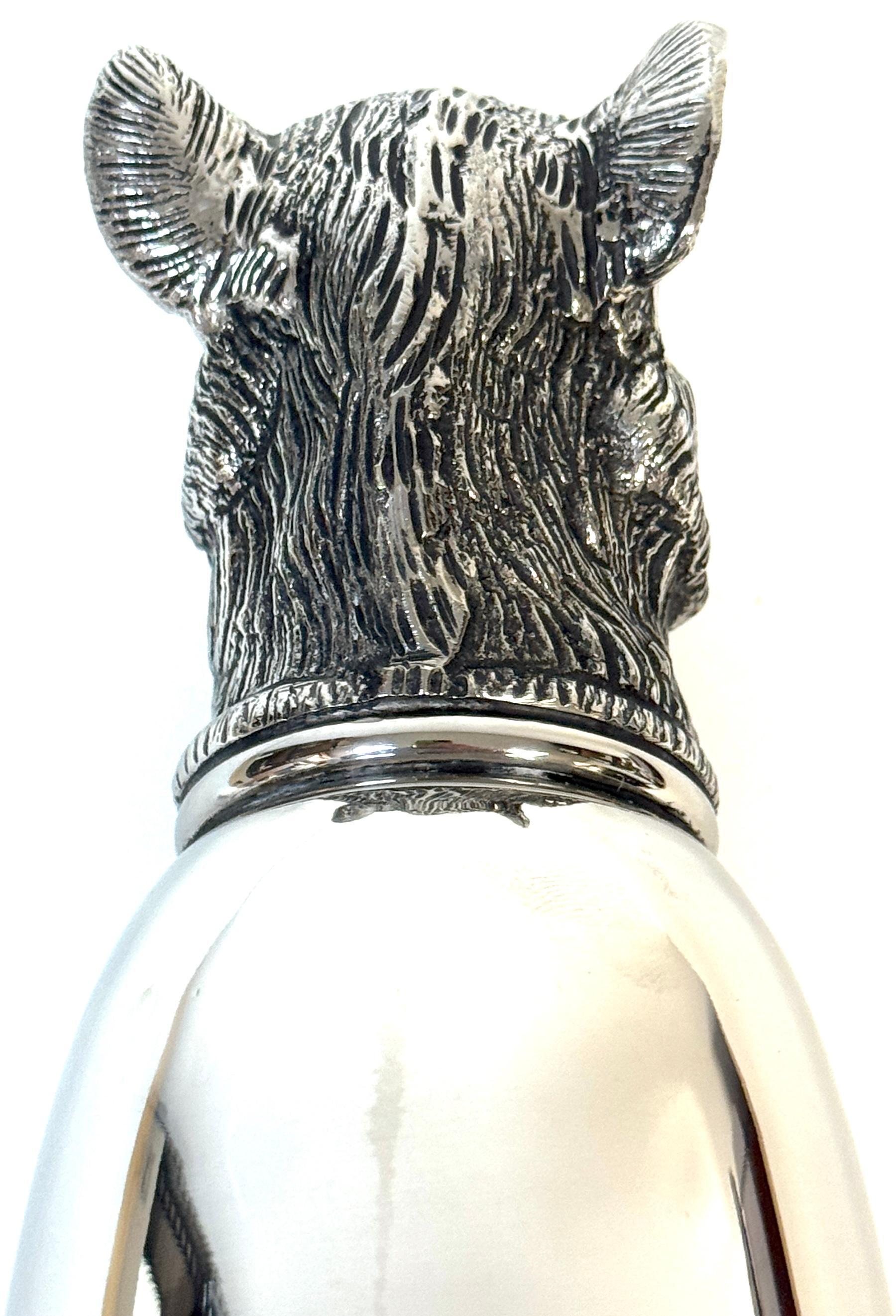 Estribera monumental Gucci con motivo de jabalí bañada en plata, diseñada por Paolo Gucci en Bueno estado para la venta en West Palm Beach, FL