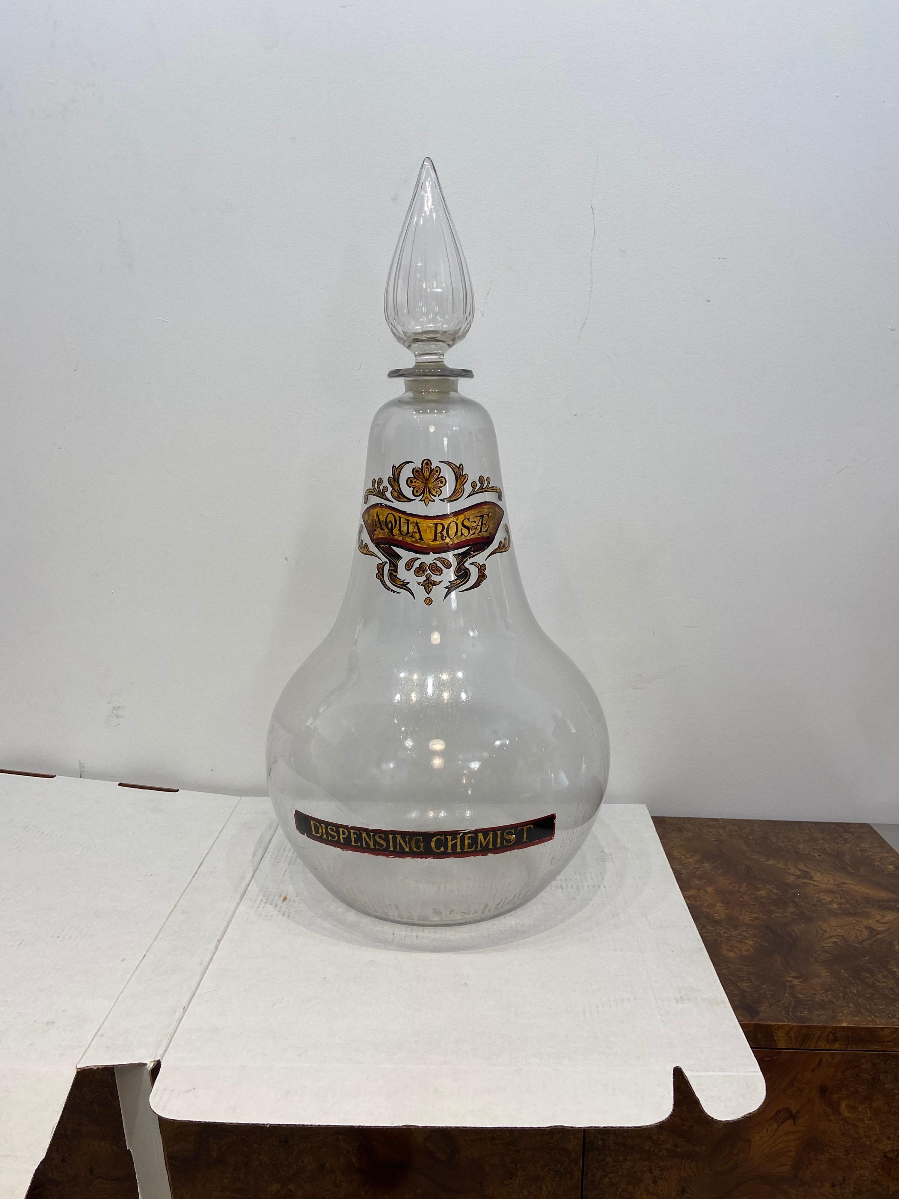 Art Nouveau Monumental Hand Blown 19th Century Apothecary Jar in the Shape of a Pear