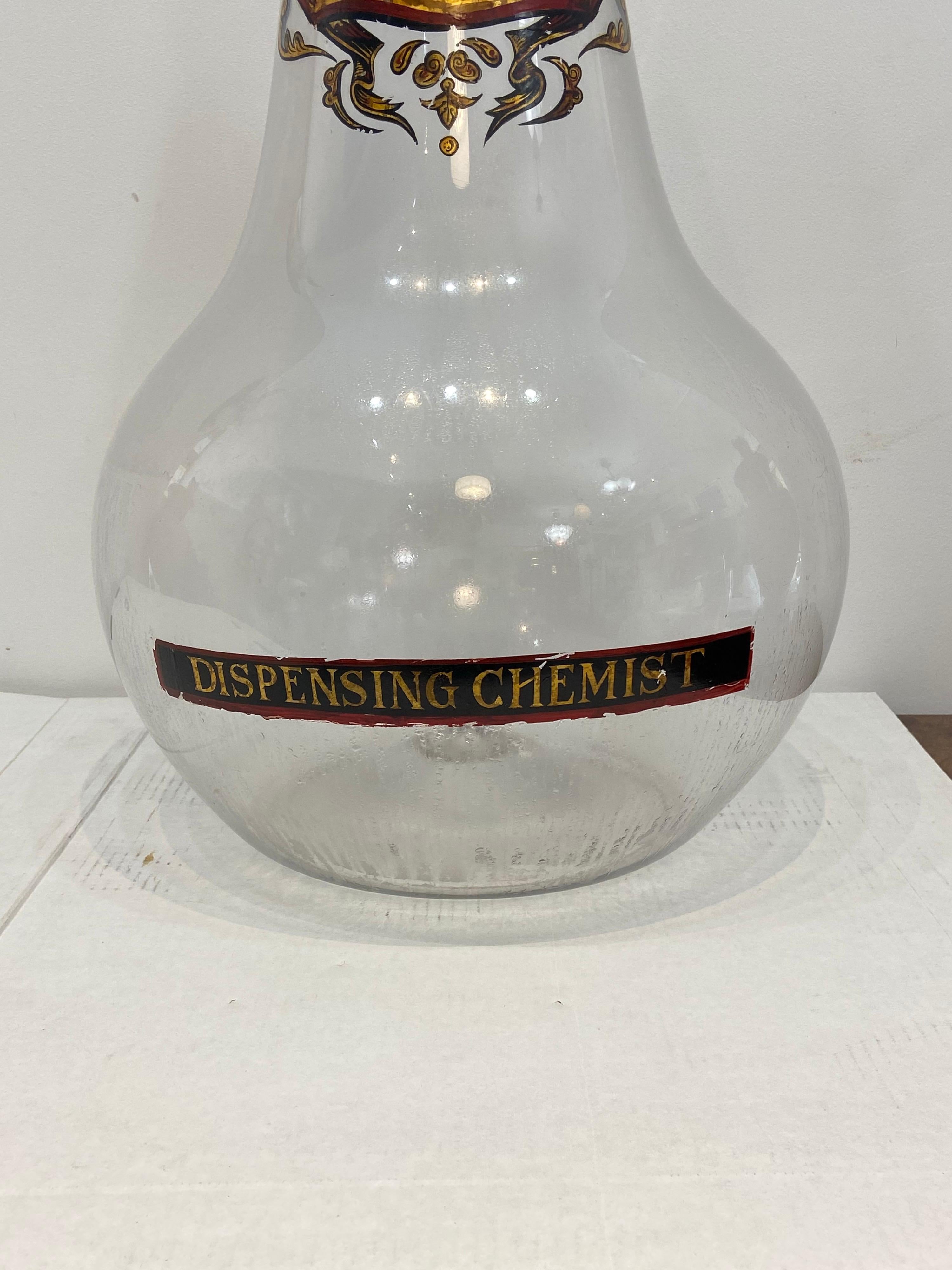 Monumental Hand Blown 19th Century Apothecary Jar in the Shape of a Pear In Good Condition In West Palm Beach, FL