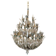 Monumental Hand-Blown Glass Chandelier, Attributed to Seguso Vetri d'Arte