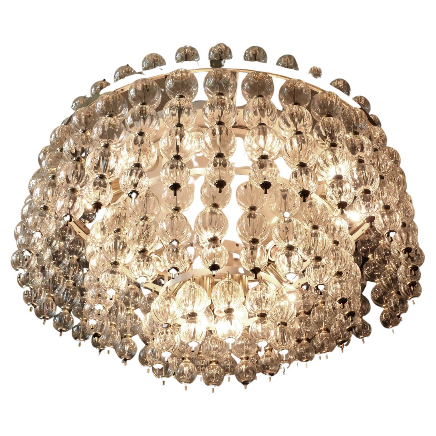 Monumental Hand-Blown Glass Opera or Cinema Chandelier, Germany, 1950s For Sale