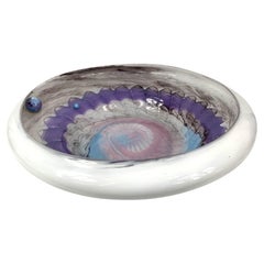 Monumental Hand Blown Signed Cliff Goodman Art Glass Centerpiece Bowl