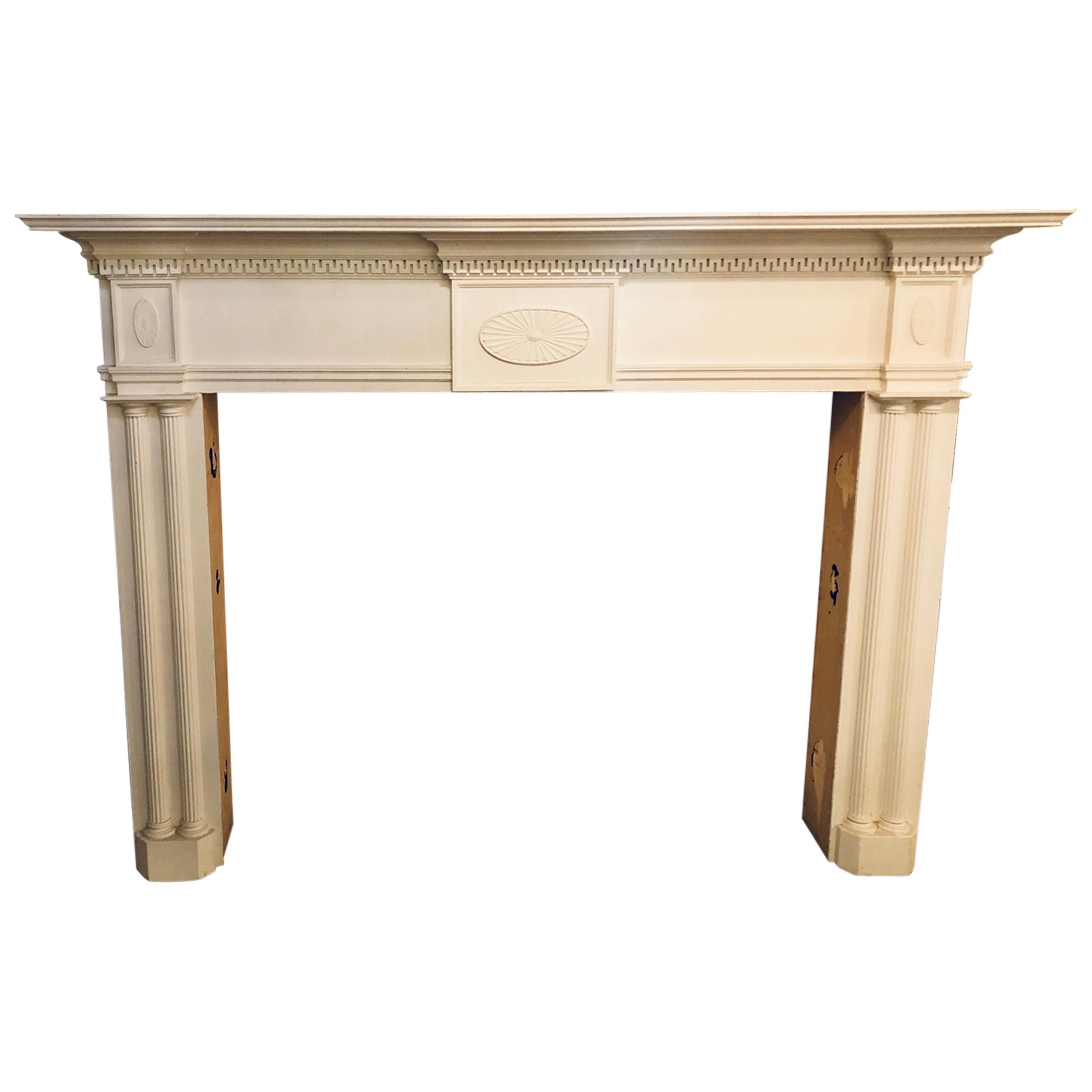 Monumental Hand Carved Neoclassical Fire Place Surrounds For Sale