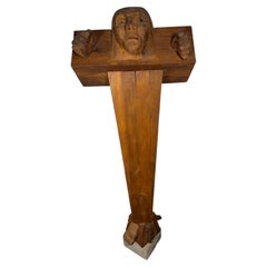 Monumental Hand Carved Sculpture "Pillory" by Anne M Frankina, Modernist/cubist