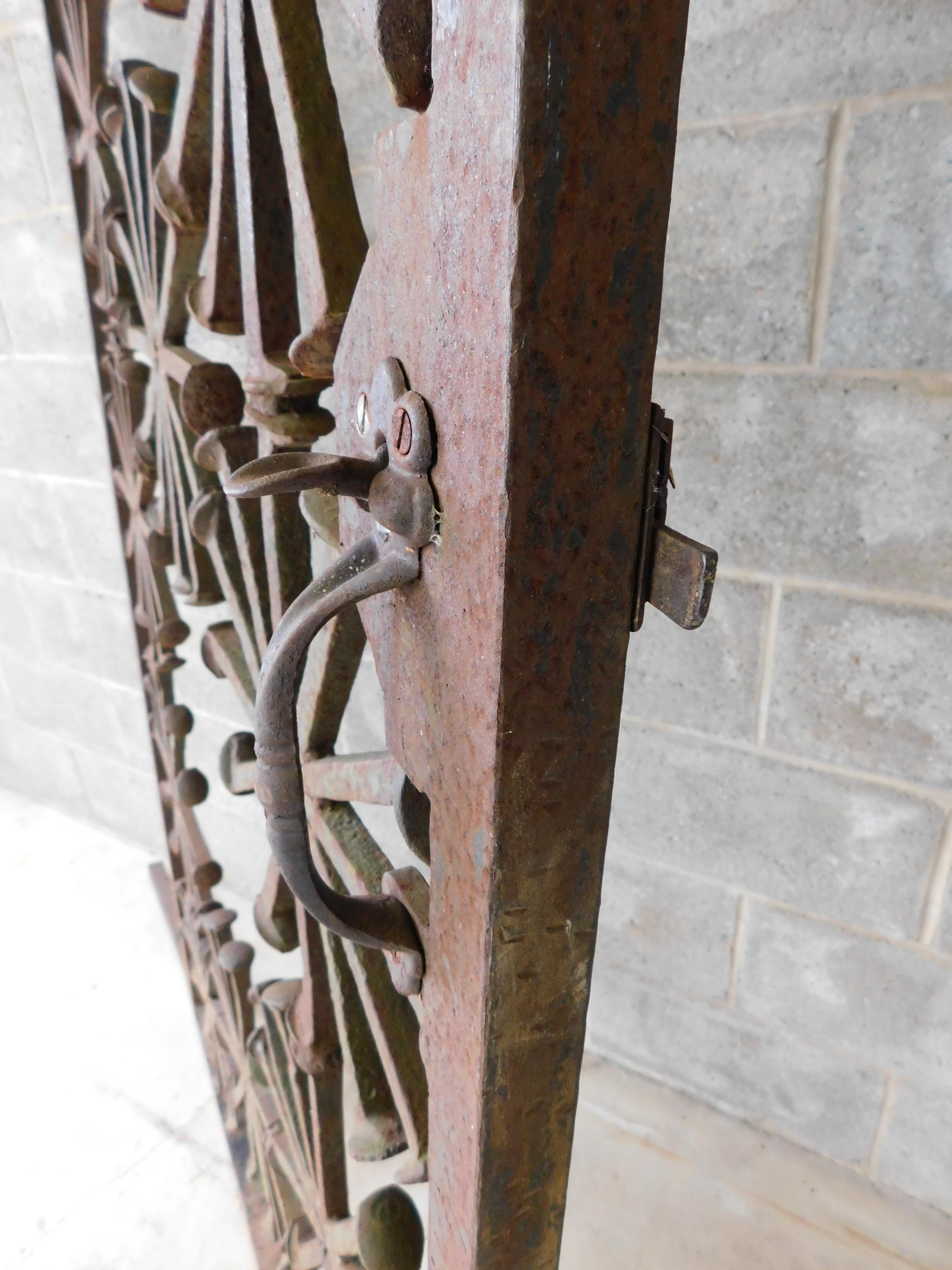 Monumental handcrafted Steel Railroad Tie Design Large Door / Gate For Sale 4