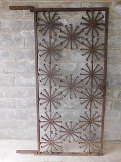 Monumental handcrafted Steel Railroad Tie Design Large Door / Gate
