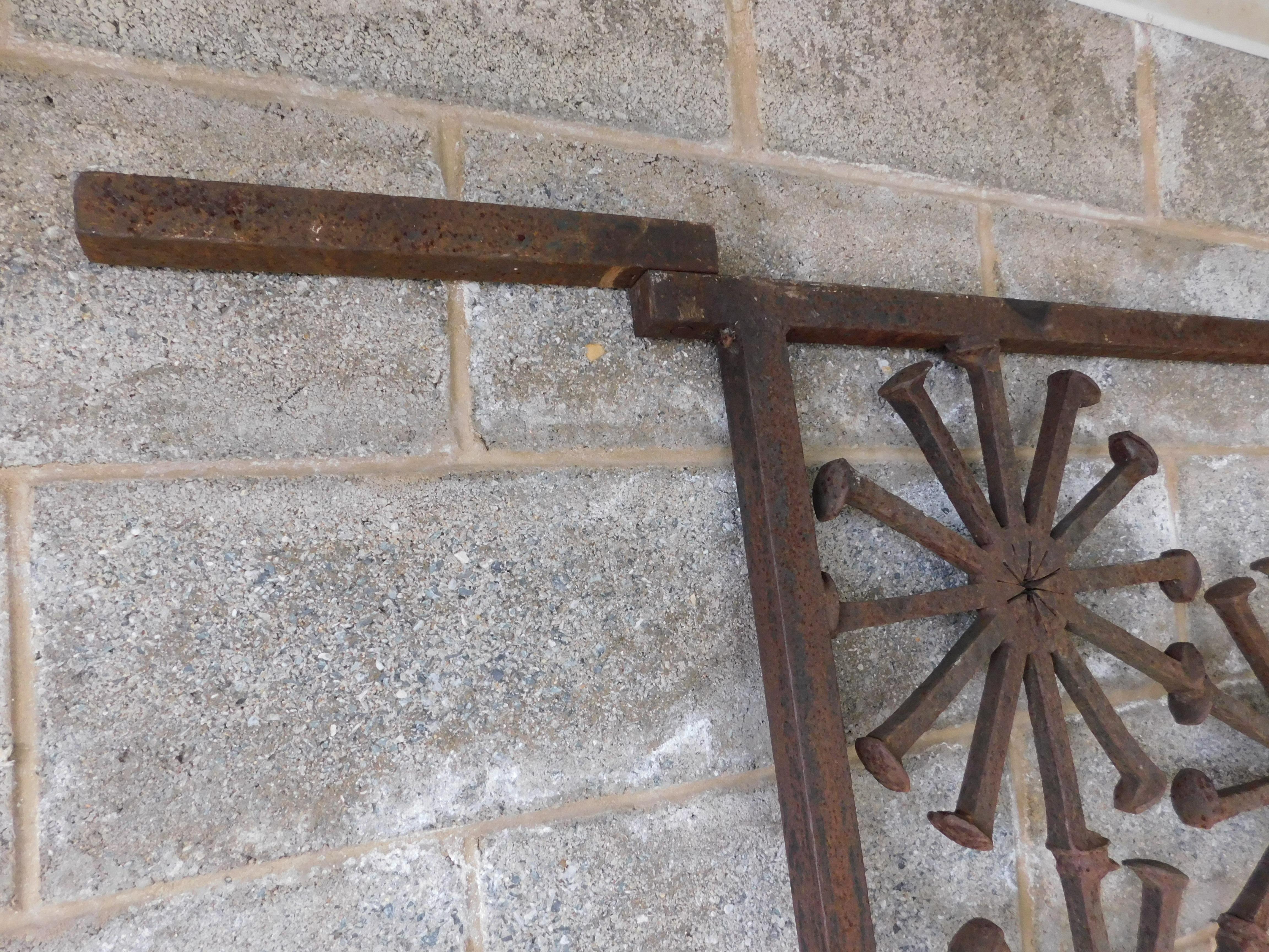 Monumental handcrafted Steel Railroad Tie Design Large Door / Gate In Good Condition For Sale In Parkesburg, PA