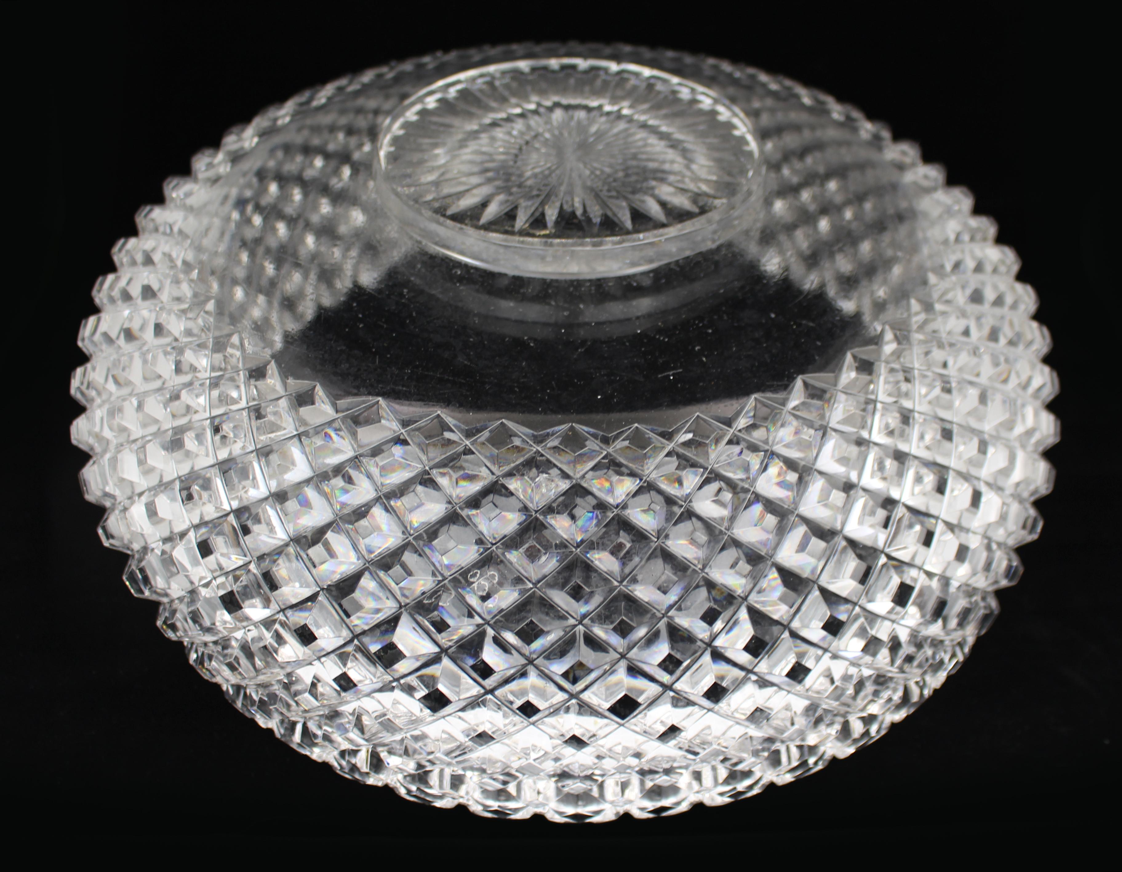 Monumental Hand-Cut Crystal Centrepiece Bowl c.1935 For Sale 5
