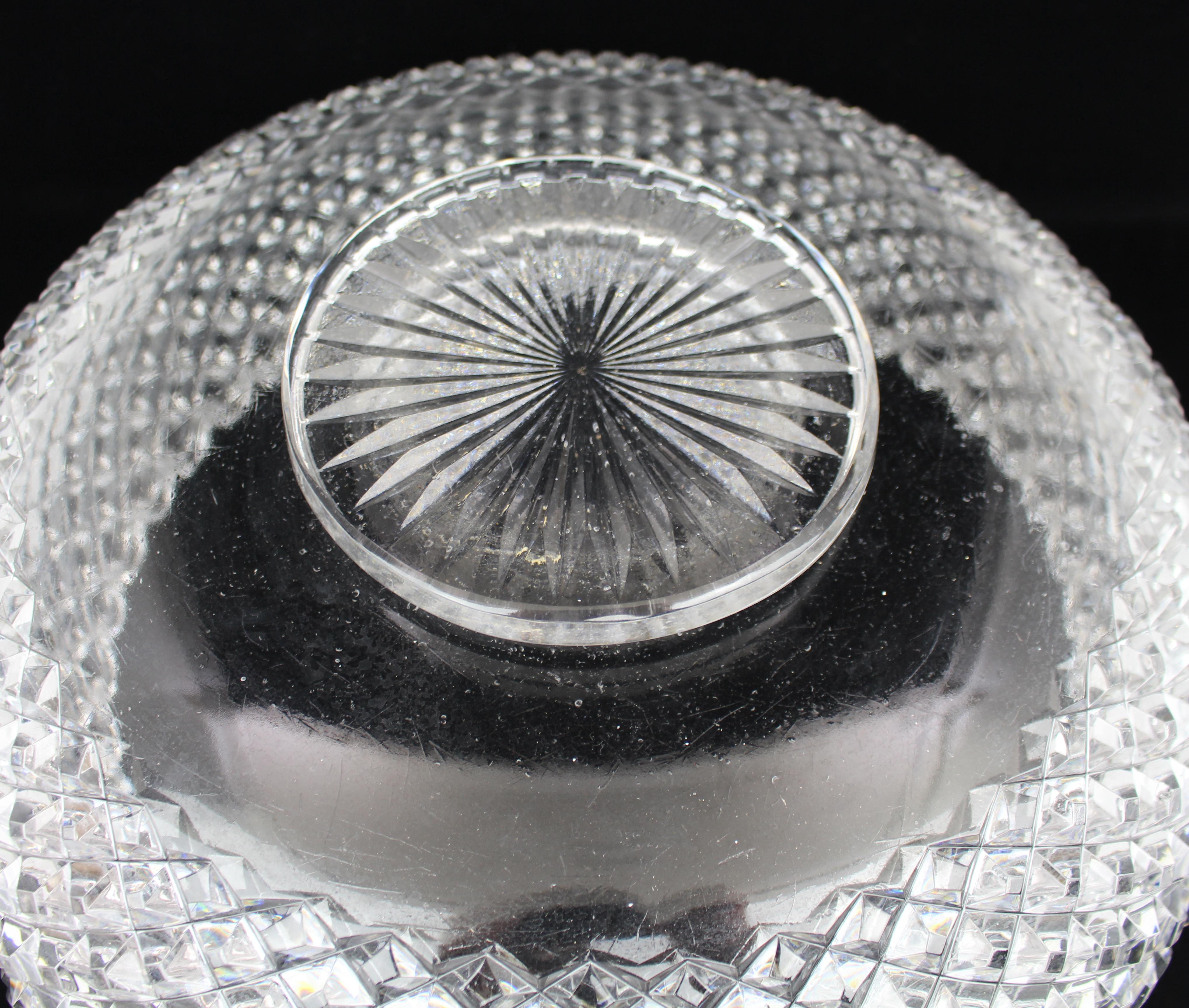 Monumental Hand-Cut Crystal Centrepiece Bowl c.1935 For Sale 6