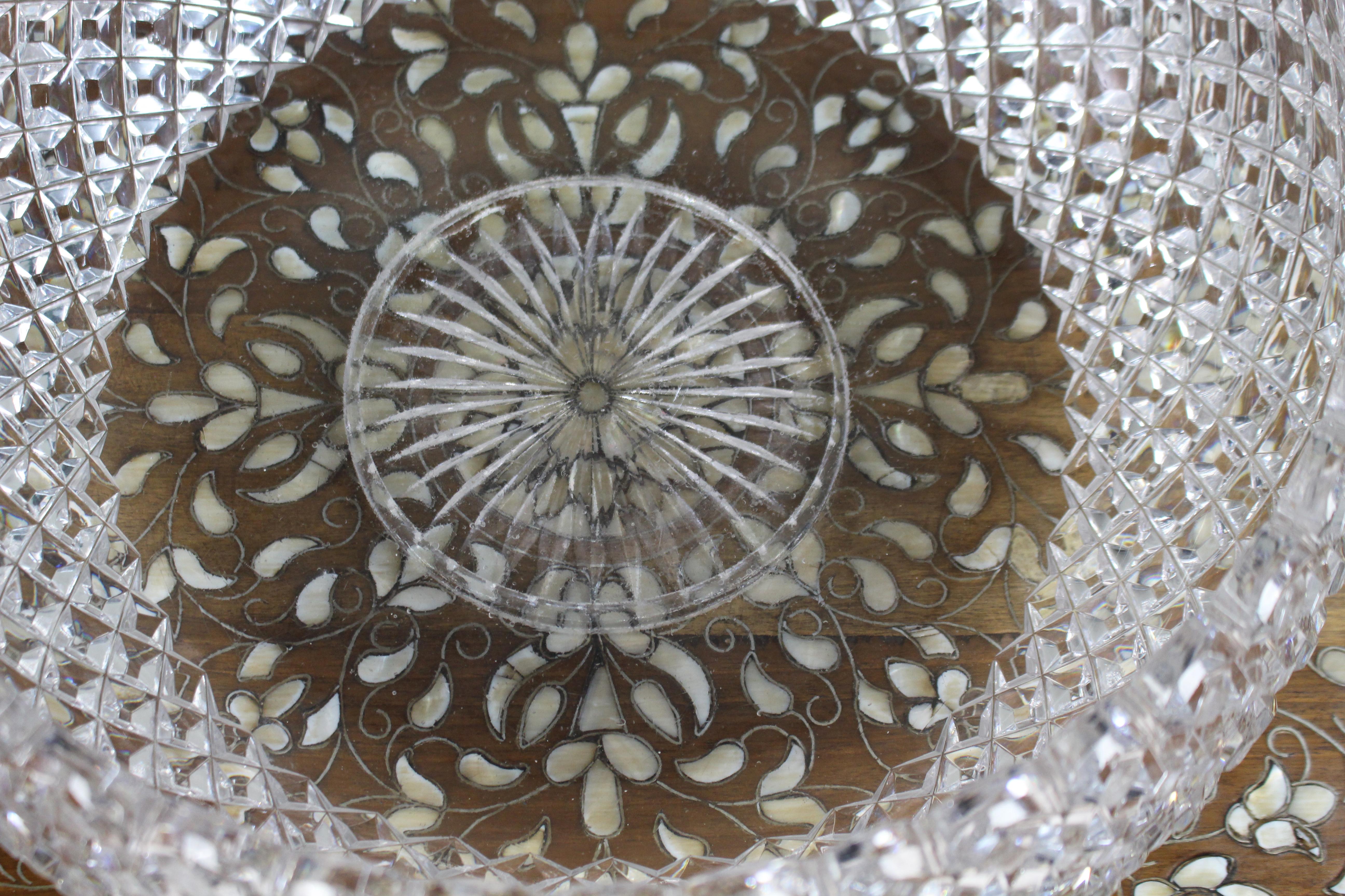 Cut Glass Monumental Hand-Cut Crystal Centrepiece Bowl c.1935 For Sale