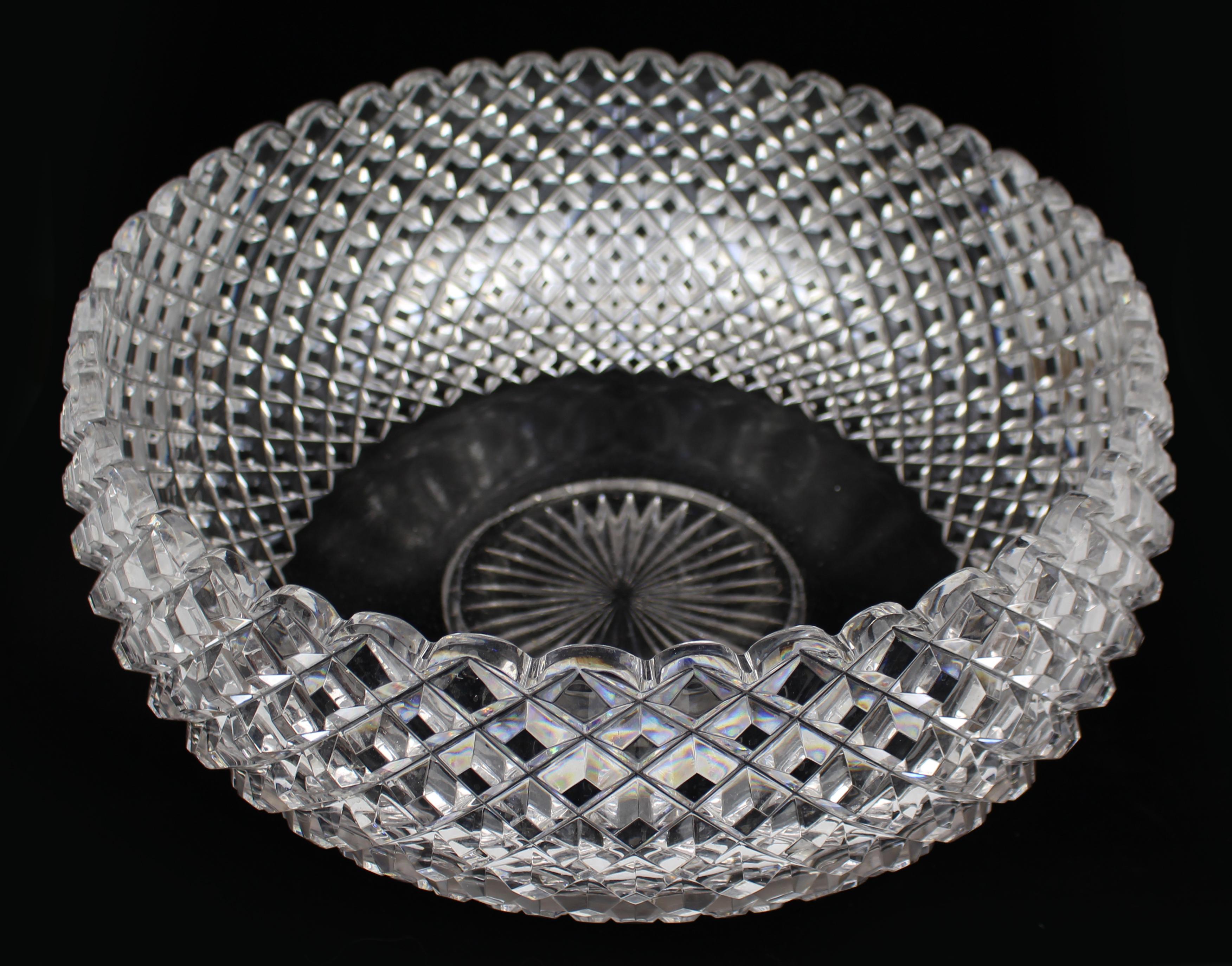 Monumental Hand-Cut Crystal Centrepiece Bowl c.1935 For Sale 2