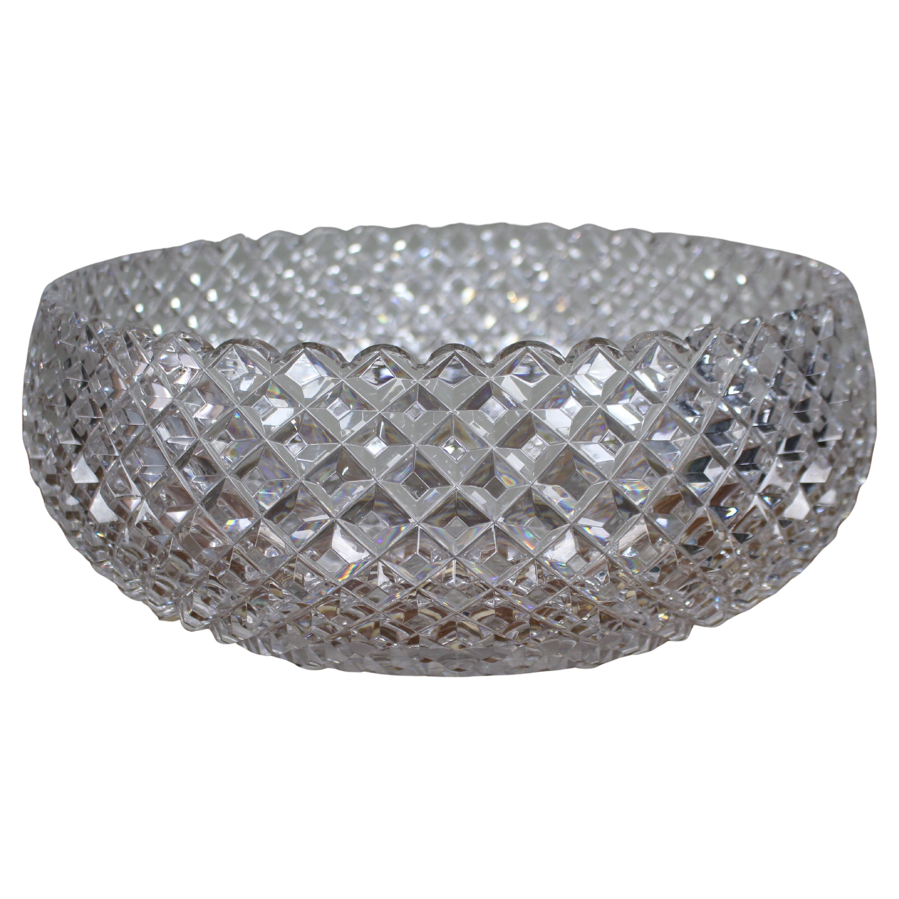 Monumental Hand-Cut Crystal Centrepiece Bowl c.1935 For Sale