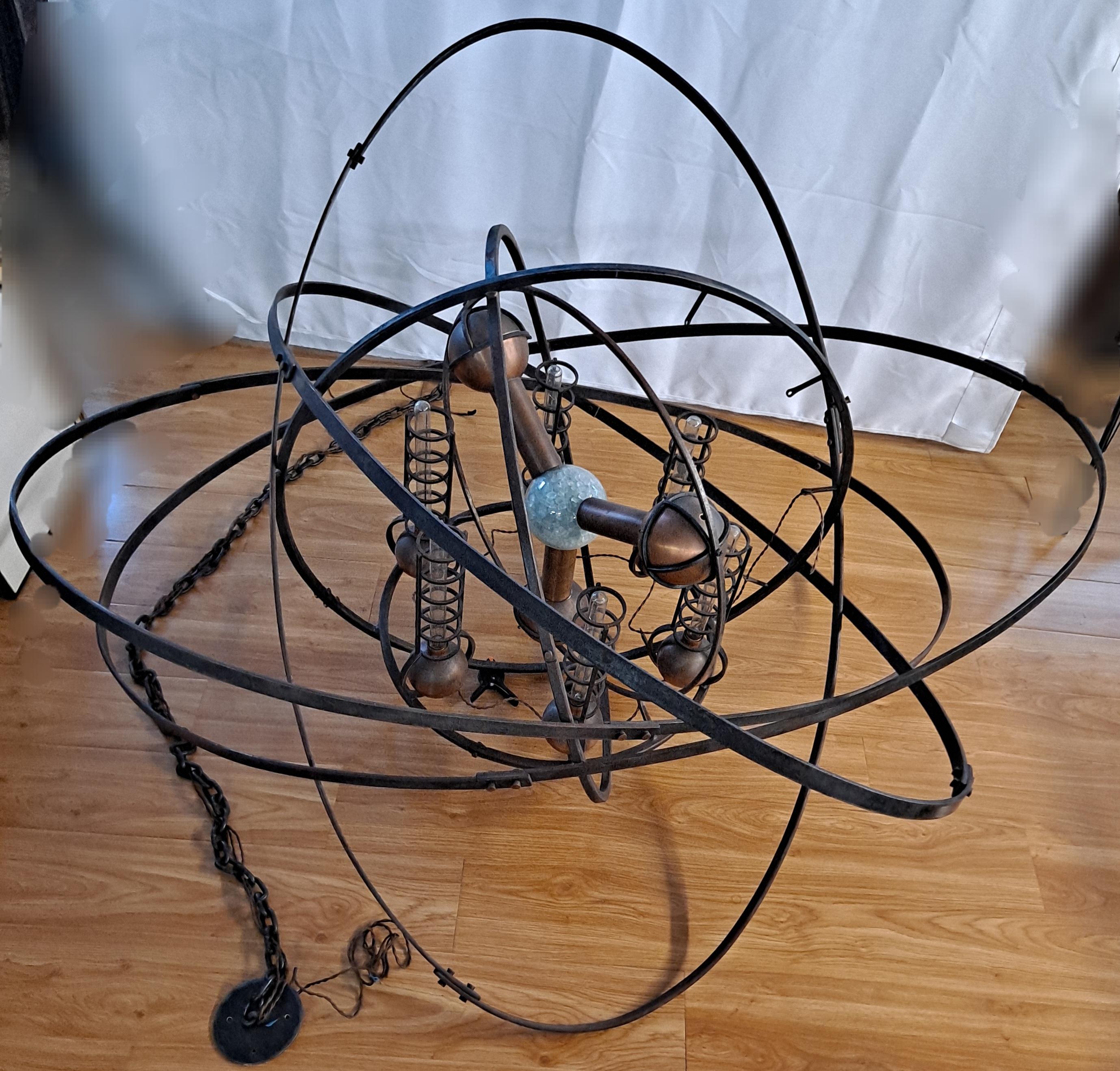 Modern Monumental Hand Forged Iron Chandelier by Jefferson Mack  For Sale