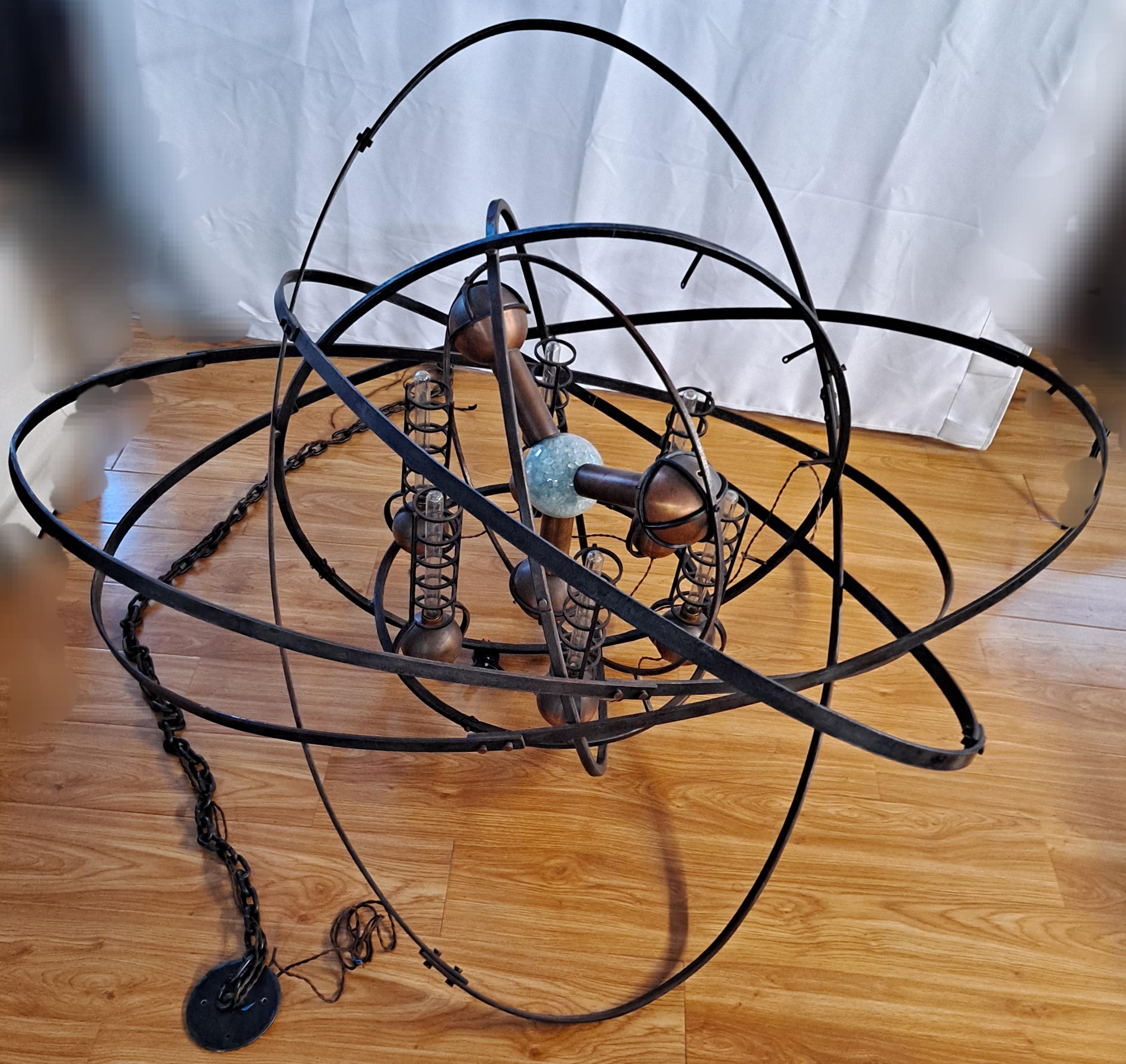 Monumental Hand Forged Iron Chandelier by Jefferson Mack  In Good Condition For Sale In San Francisco, CA
