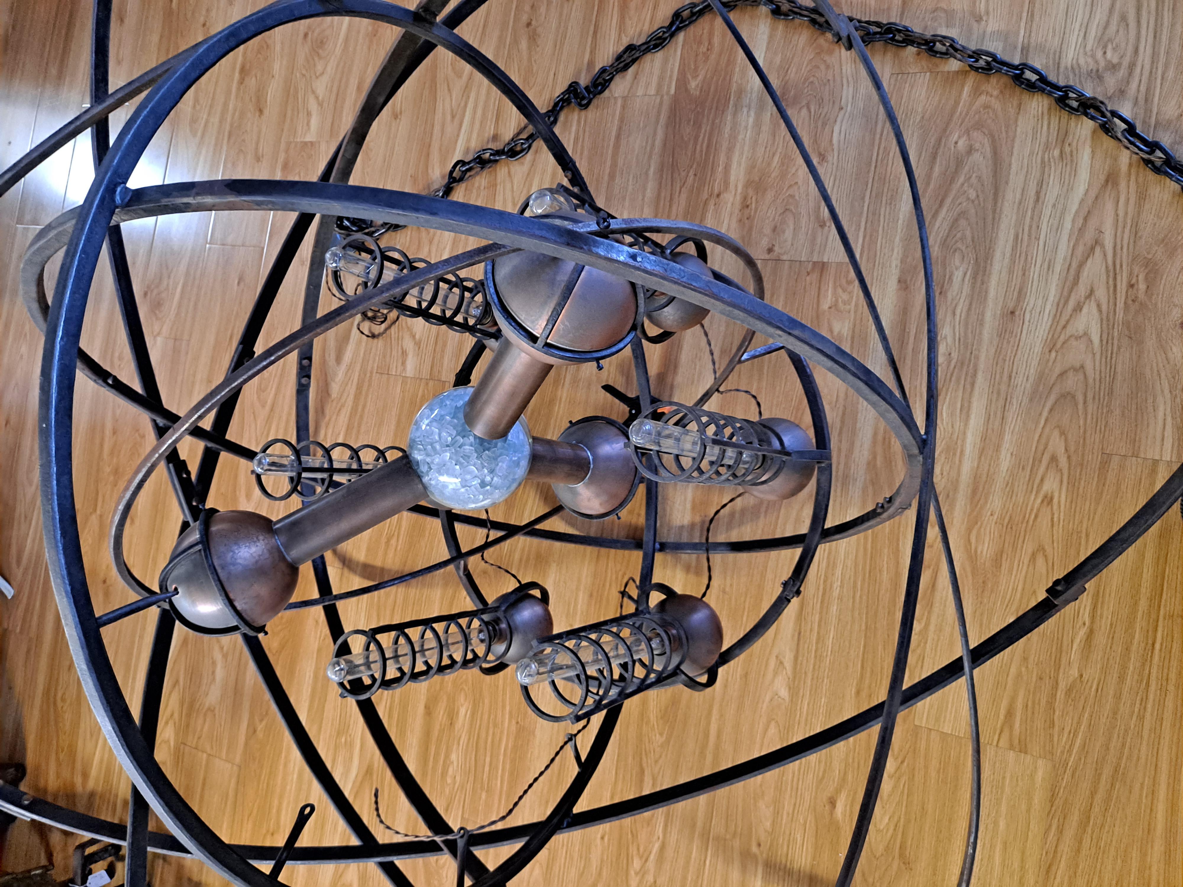 Contemporary Monumental Hand Forged Iron Chandelier by Jefferson Mack  For Sale
