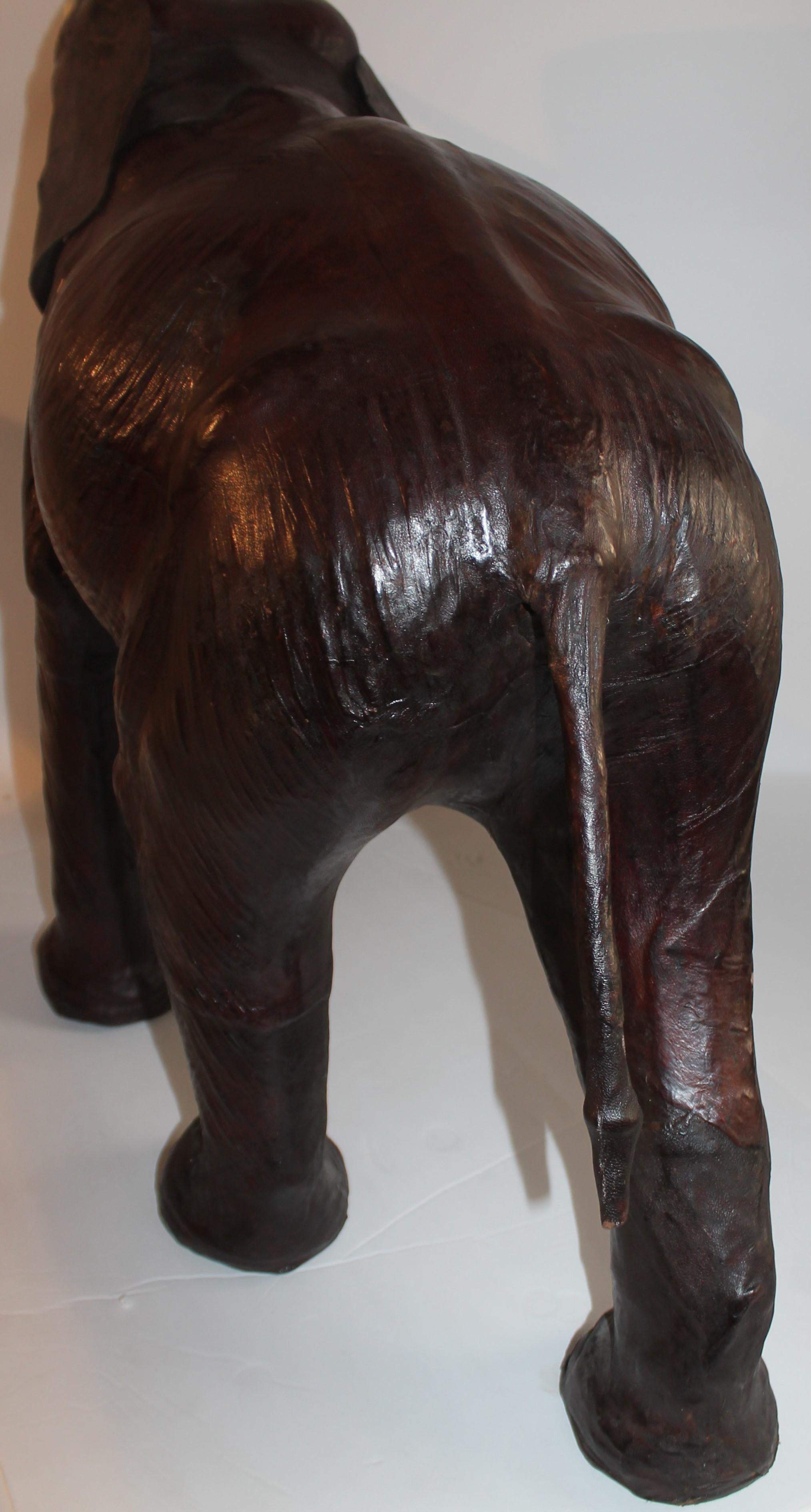 Hand-Crafted Monumental Hand Made Leather Elephant