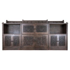 Vintage Monumental Handcarved Rosewood Shalimar Credenza by Gilani